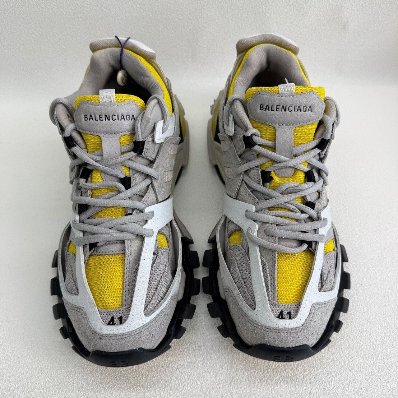 Balenciaga Balenciaga Grey Yellow Track Sneakers Size US 8 Size US 8 / EU 41 - 3 Thumbnail