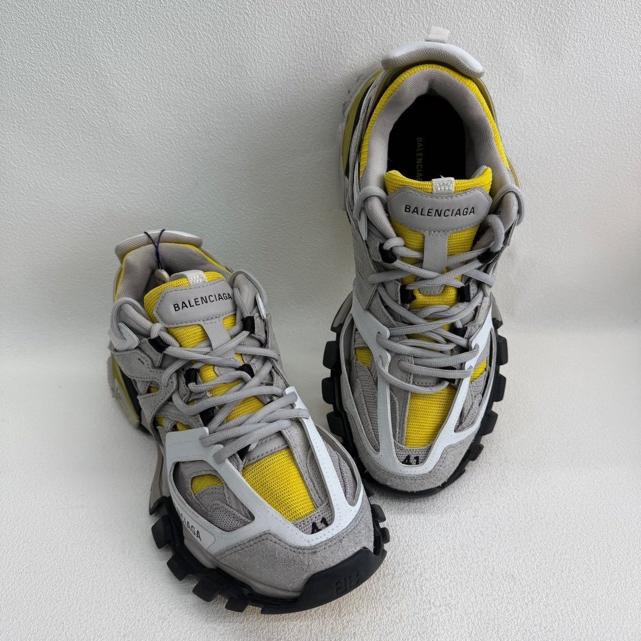 Balenciaga Balenciaga Grey Yellow Track Sneakers Size US 8 Size US 8 / EU 41 - 9 Thumbnail