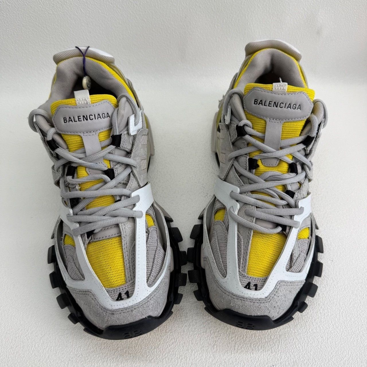 Balenciaga Balenciaga Grey Yellow Track Sneakers Size US 8 Size US 8 / EU 41 - 10 Thumbnail