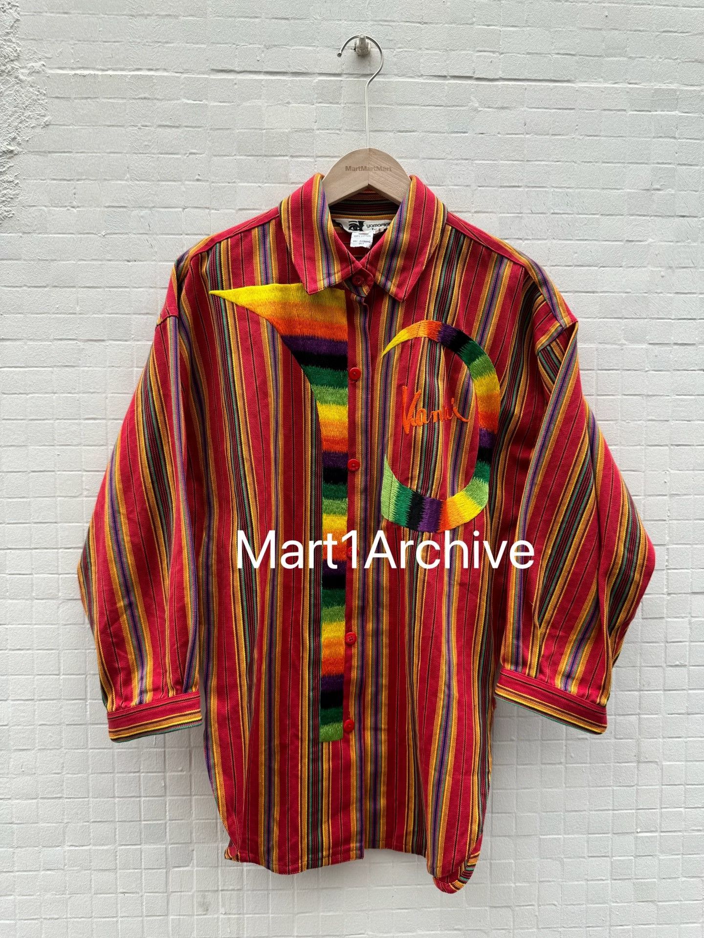 Kansai Yamamoto Kansai Yamamoto Embroidered Stripe Shirt Size S Size US S / EU 44-46 / 1 - 2 Thumbnail