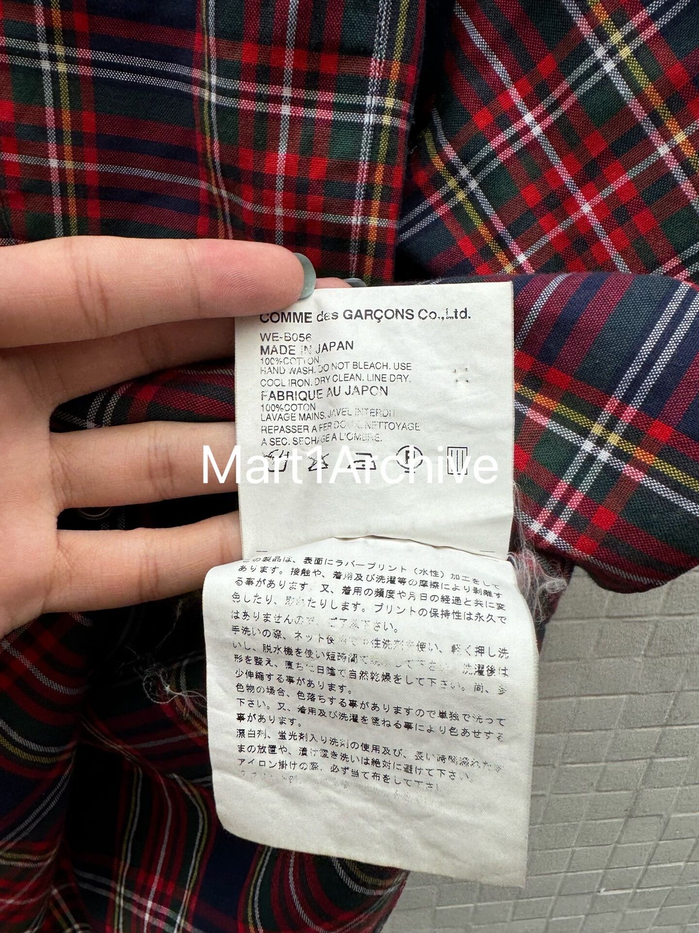 Junya Watanabe Junya Watanabe CDG Plaid Gal Print Shirt Size M Size US M / EU 48-50 / 2 - 7 Thumbnail