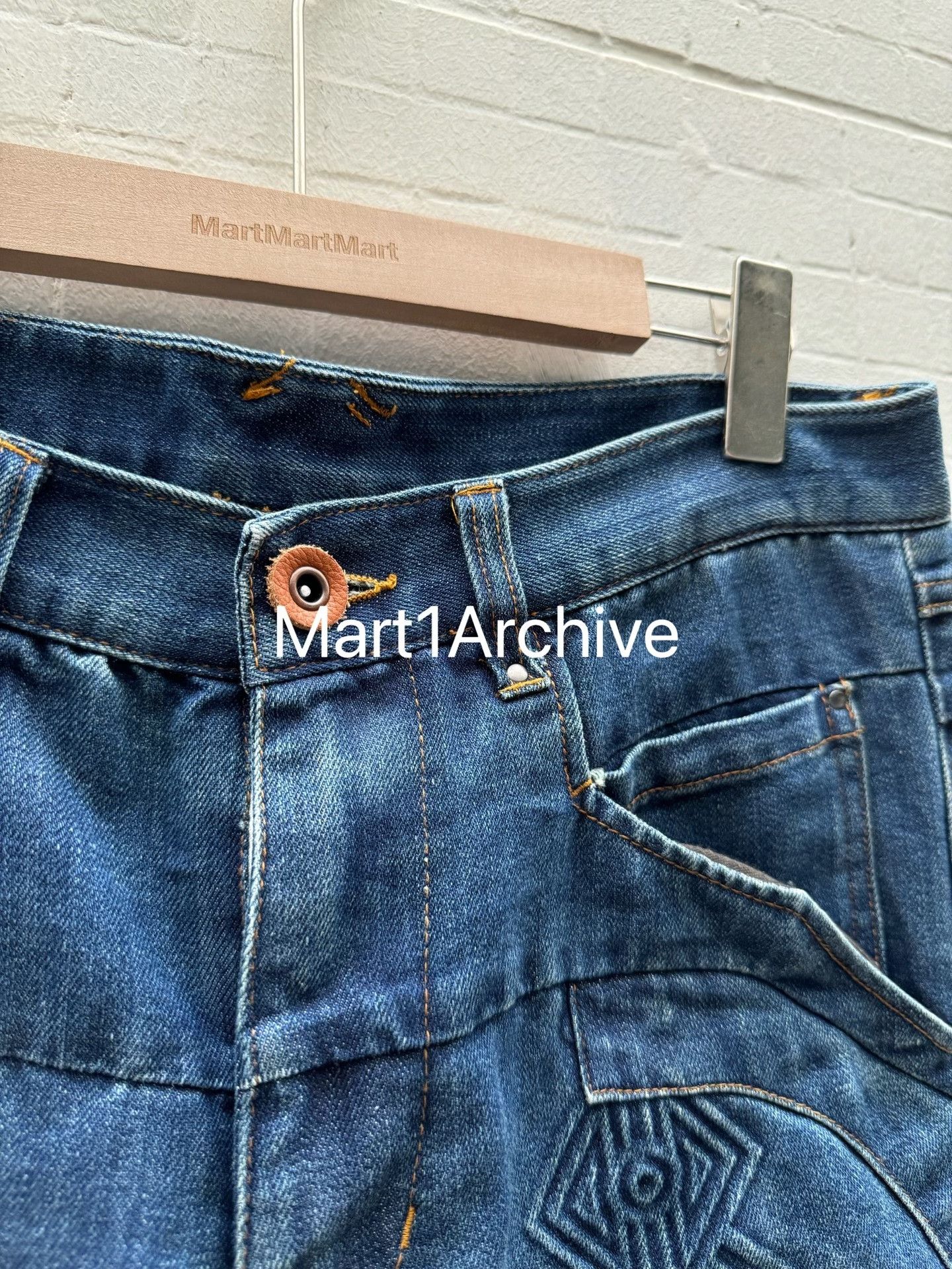 PPFM PPFM Geometric Embossed Denim Jeans US 33 Size US 33 - 5 Thumbnail