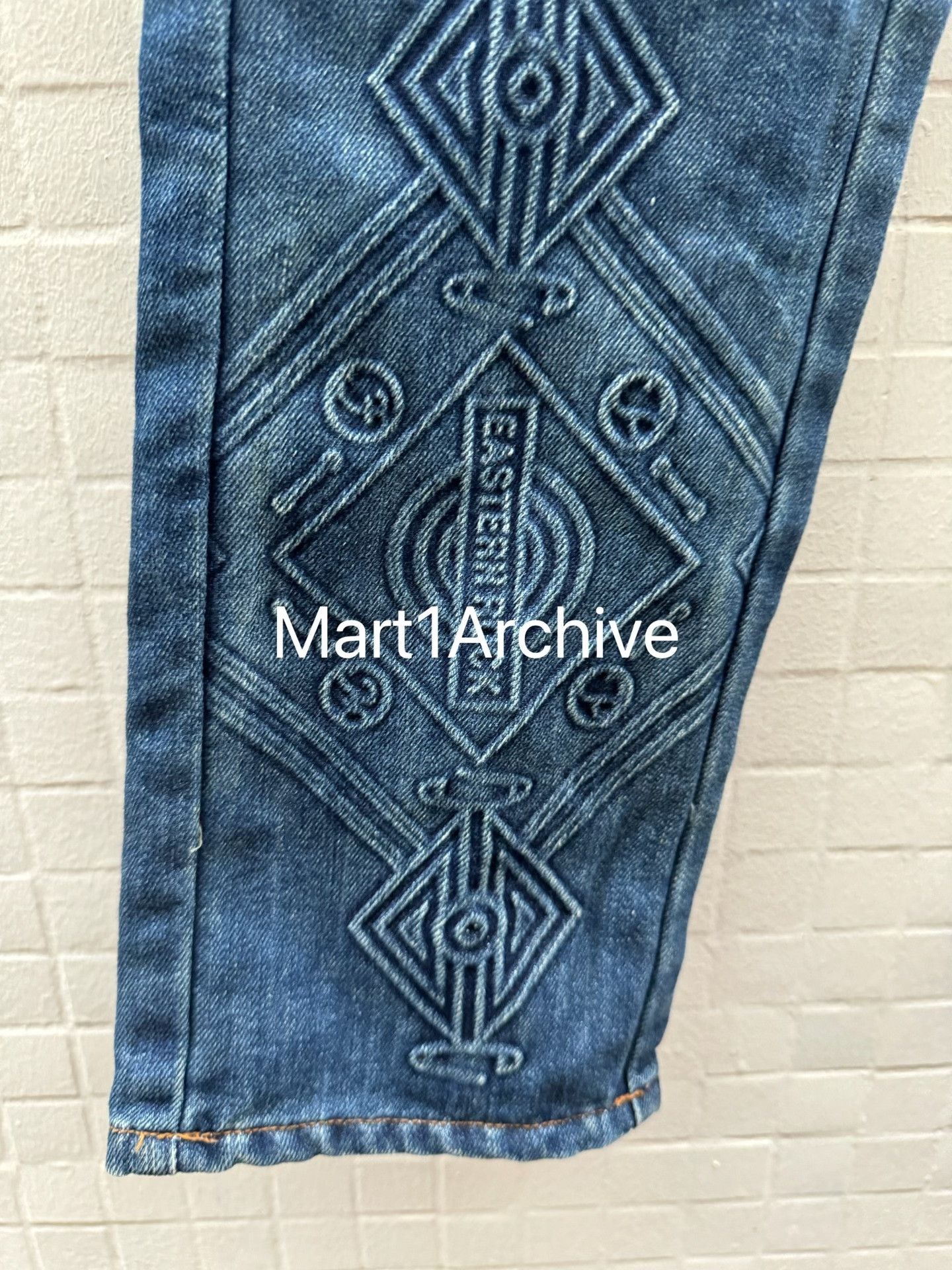 PPFM PPFM Geometric Embossed Denim Jeans US 33 Size US 33 - 4 Thumbnail