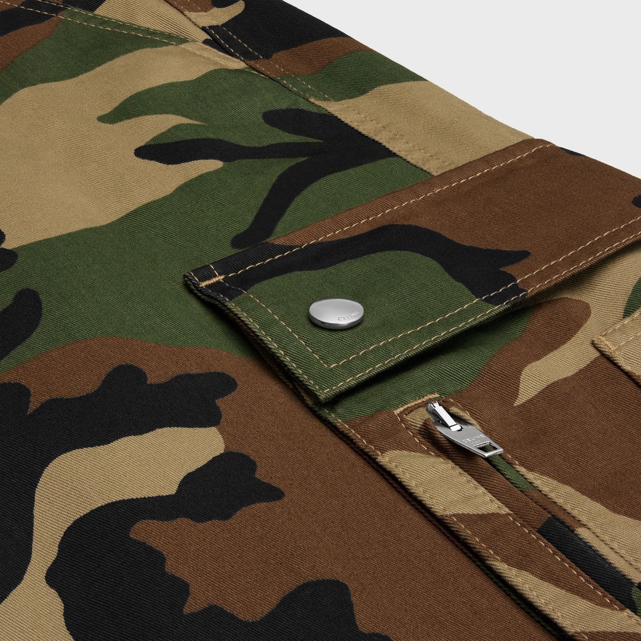 Celine CELINE CARGO PANTS IN CAMOUFLAGE COTTON camouflage Size US 30 / EU 46 - 4 Thumbnail