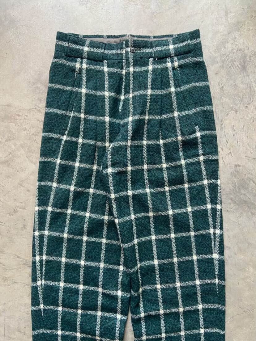 Vintage Vintage 1990s Issey Miyake Green Wool Pants Size US 30 / EU 46 - 5 Thumbnail