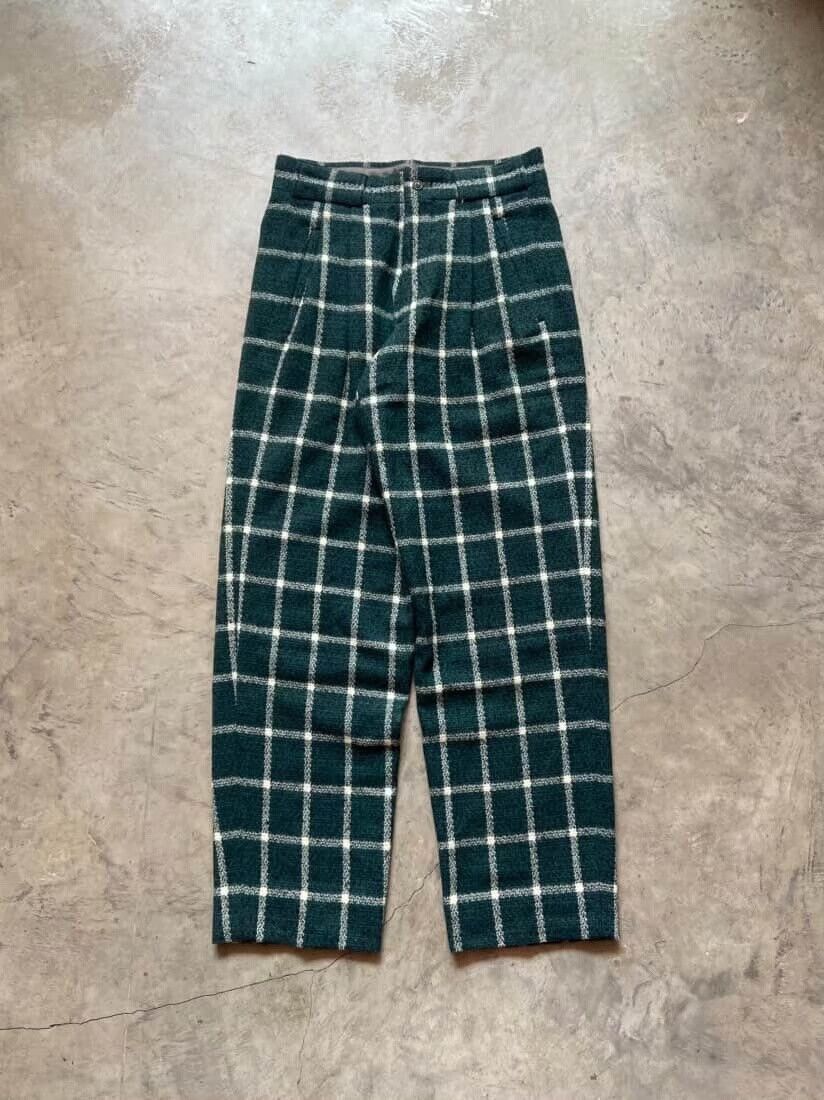 Vintage Vintage 1990s Issey Miyake Green Wool Pants Size US 30 / EU 46 - 2 Thumbnail