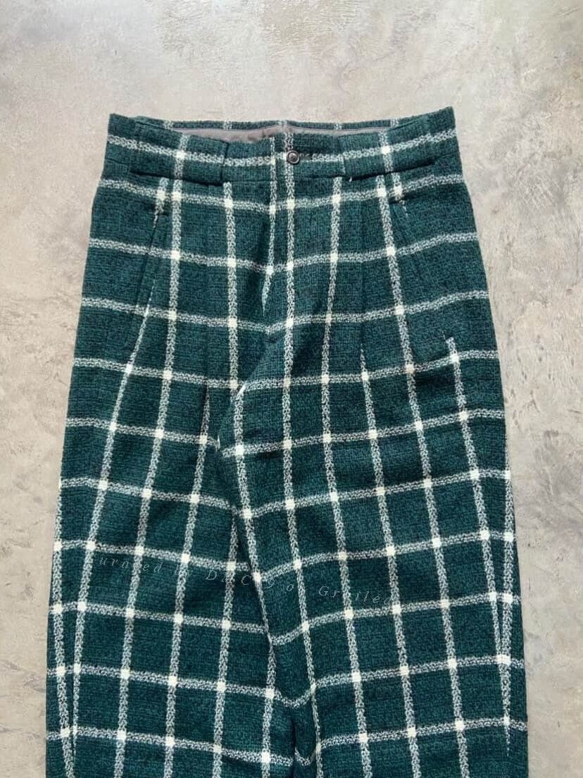Vintage Vintage 1990s Issey Miyake Green Wool Pants Size US 30 / EU 46 - 3 Thumbnail