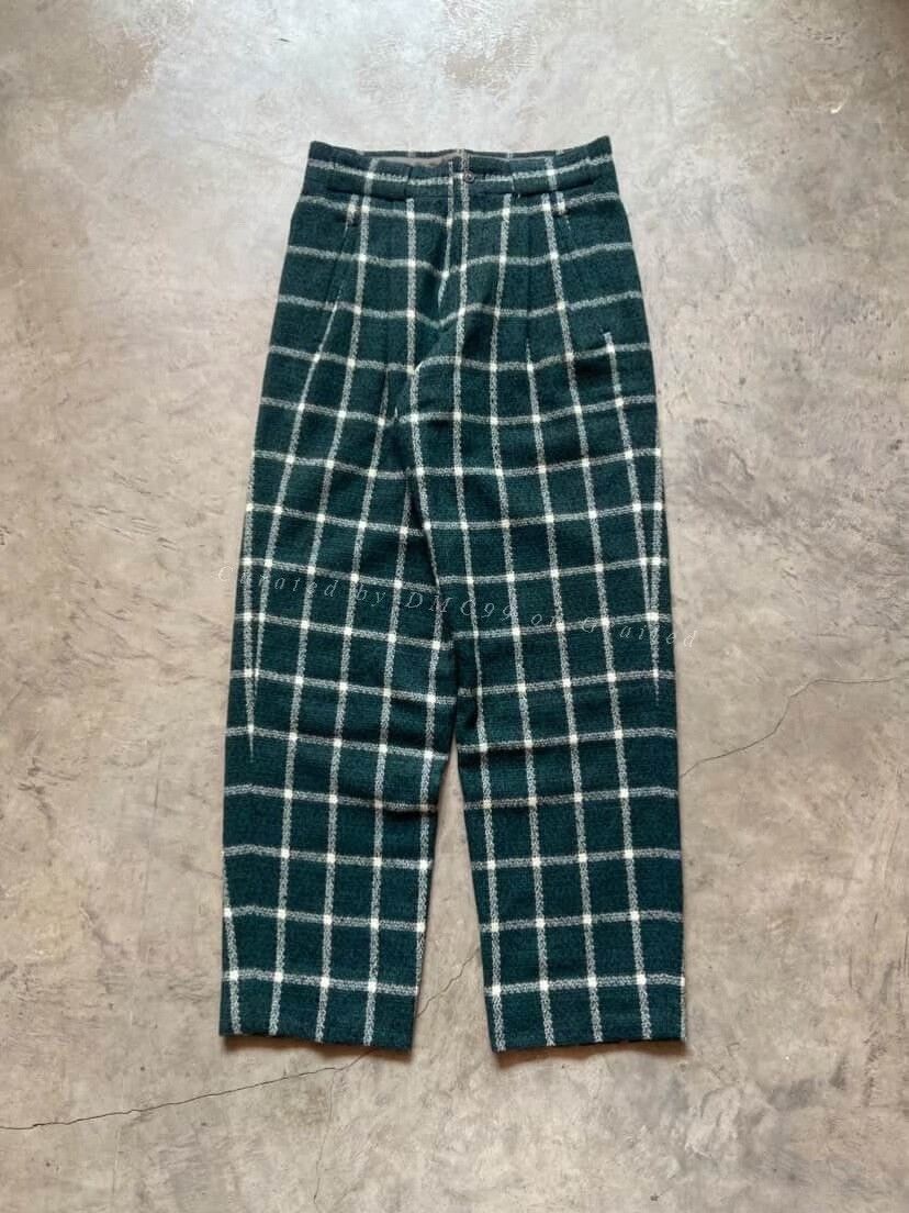 Vintage Vintage 1990s Issey Miyake Green Wool Pants Size US 30 / EU 46 - 4 Thumbnail