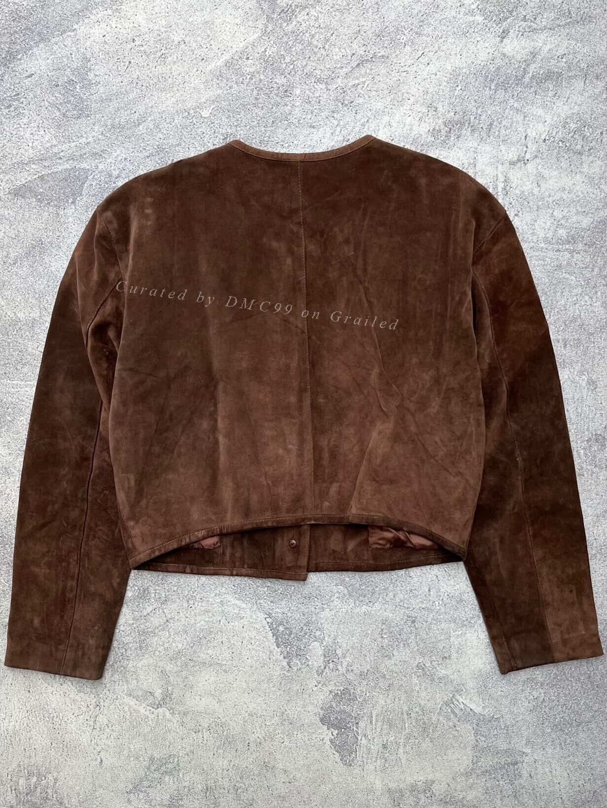 Vintage 1980s Issey Miyake Stitched Leather Cardigan Size M / US 6-8 / IT 42-44 - 5 Thumbnail
