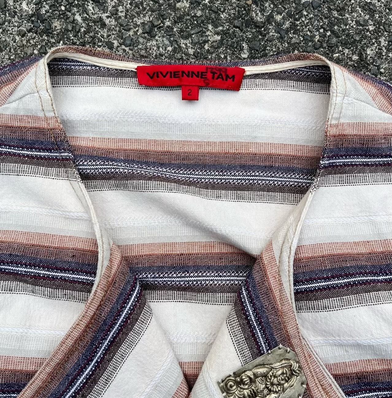 Vintage Vintage Vivienne Tam SS/97 Buddha Stripe Cardigan Size M / US 6-8 / IT 42-44 - 7 Thumbnail