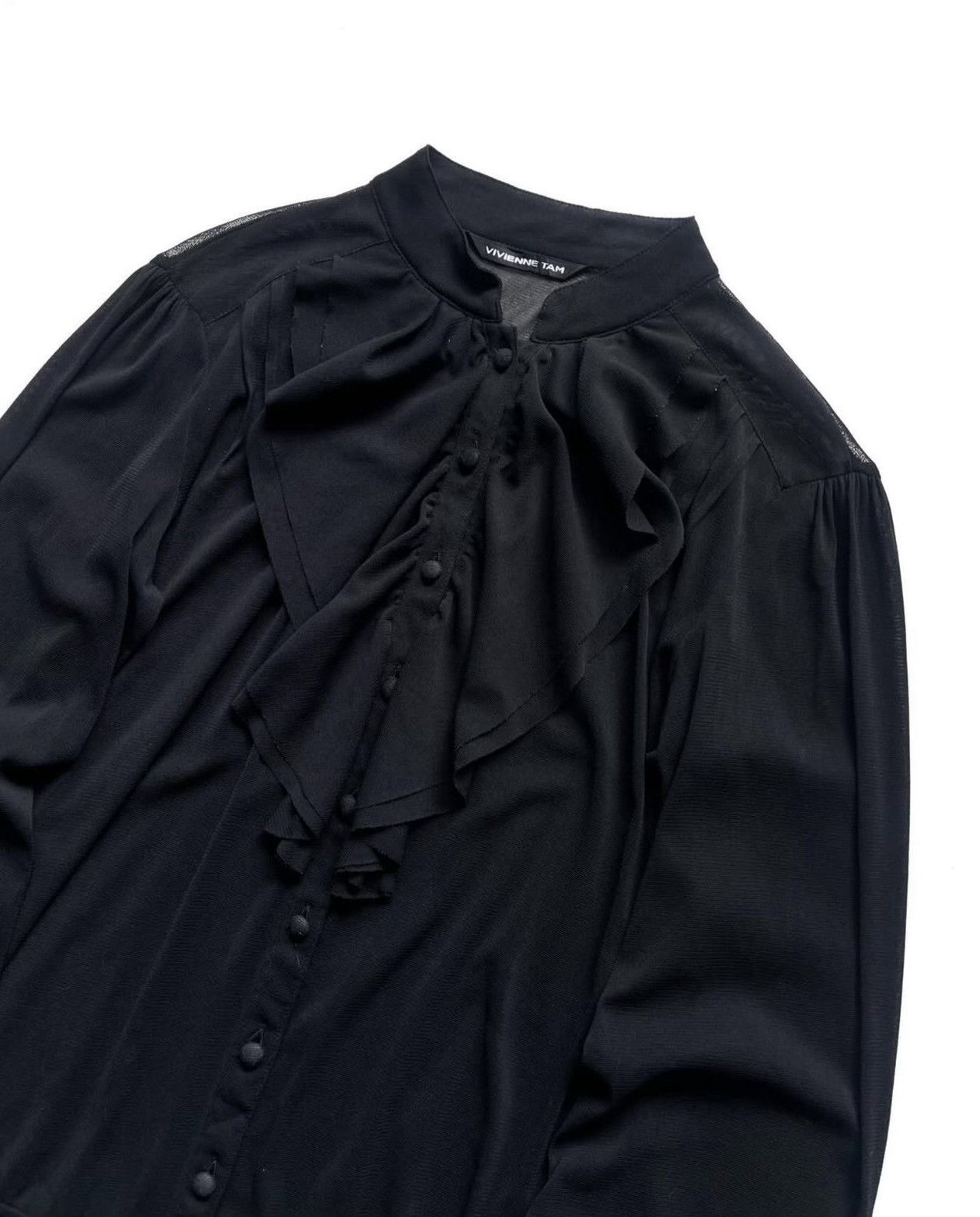 Vintage Vintage Vivienne Tam Black Sheer Blouse Size M / US 6-8 / IT 42-44 - 3 Thumbnail