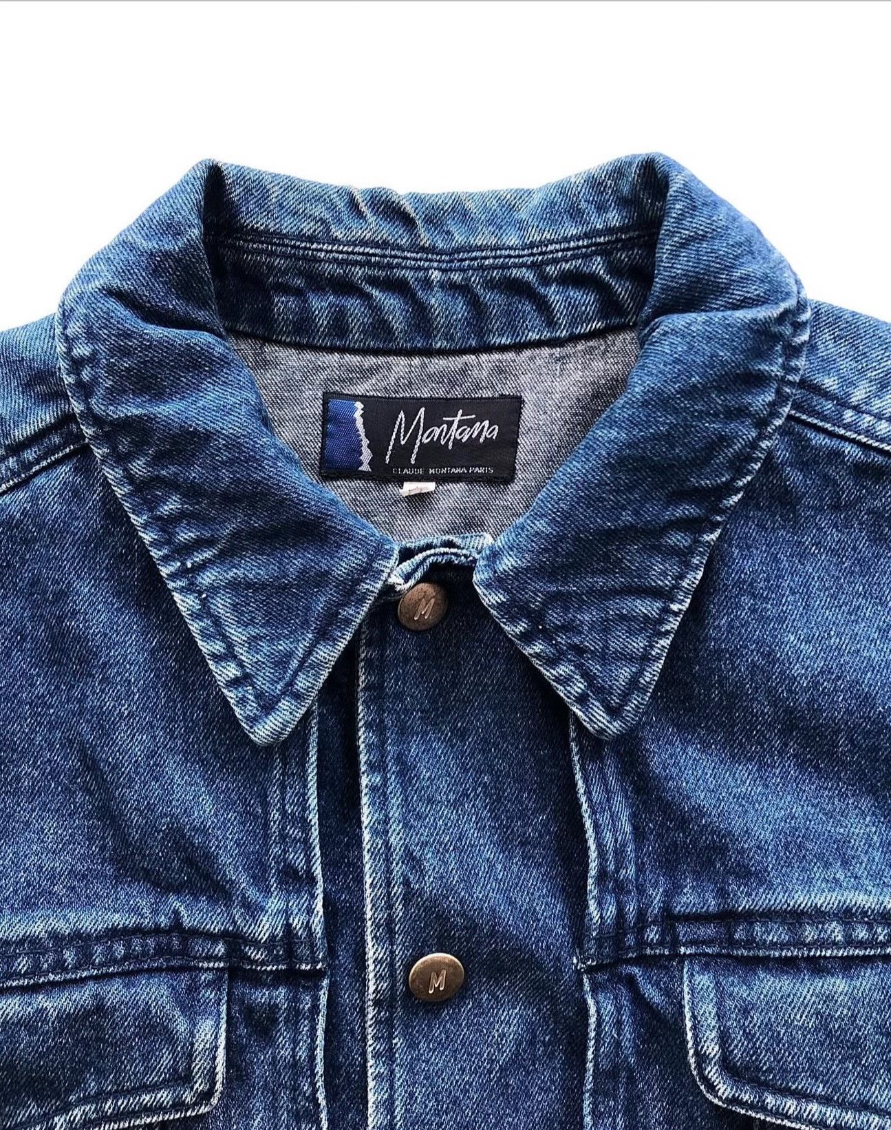 Vintage 1980s Vintage Claude Montana Denim Jacket Size M / US 6-8 / IT 42-44 - 2 Thumbnail