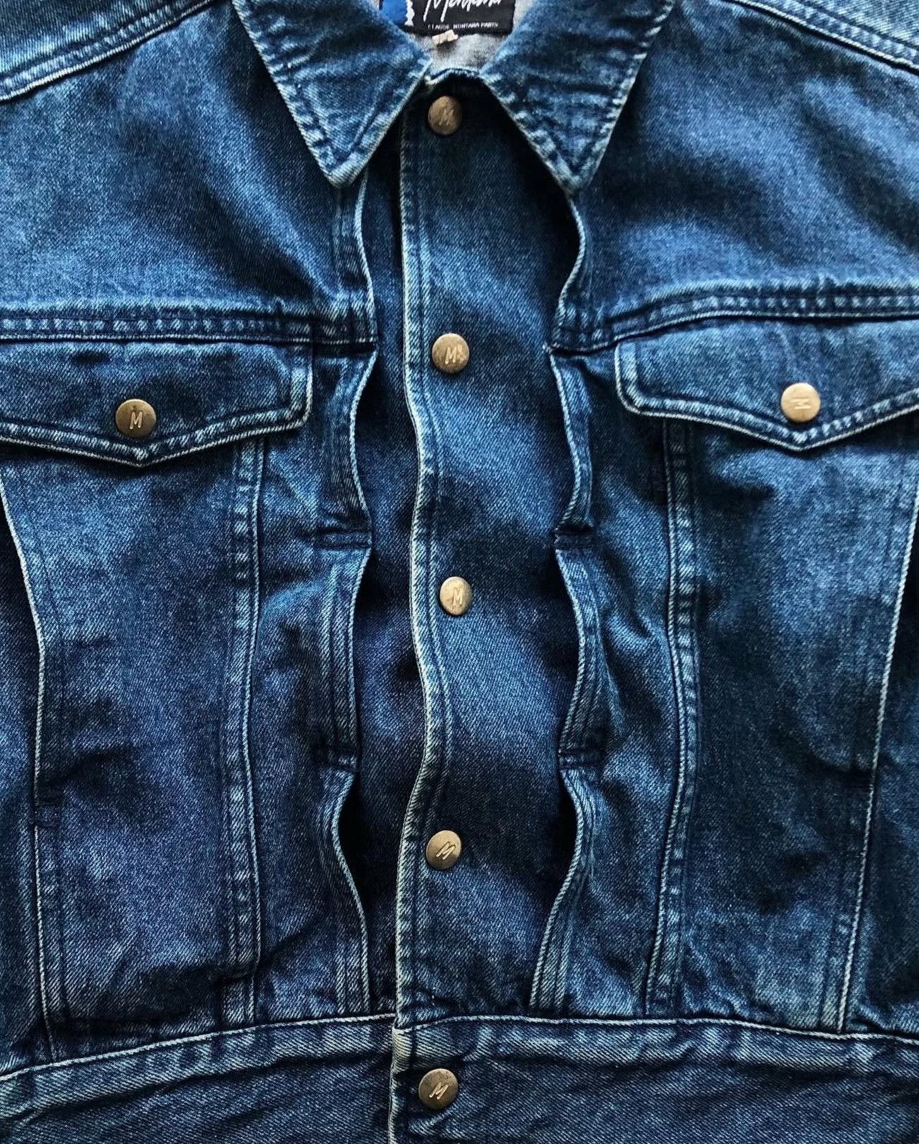 Vintage 1980s Vintage Claude Montana Denim Jacket Size M / US 6-8 / IT 42-44 - 4 Thumbnail