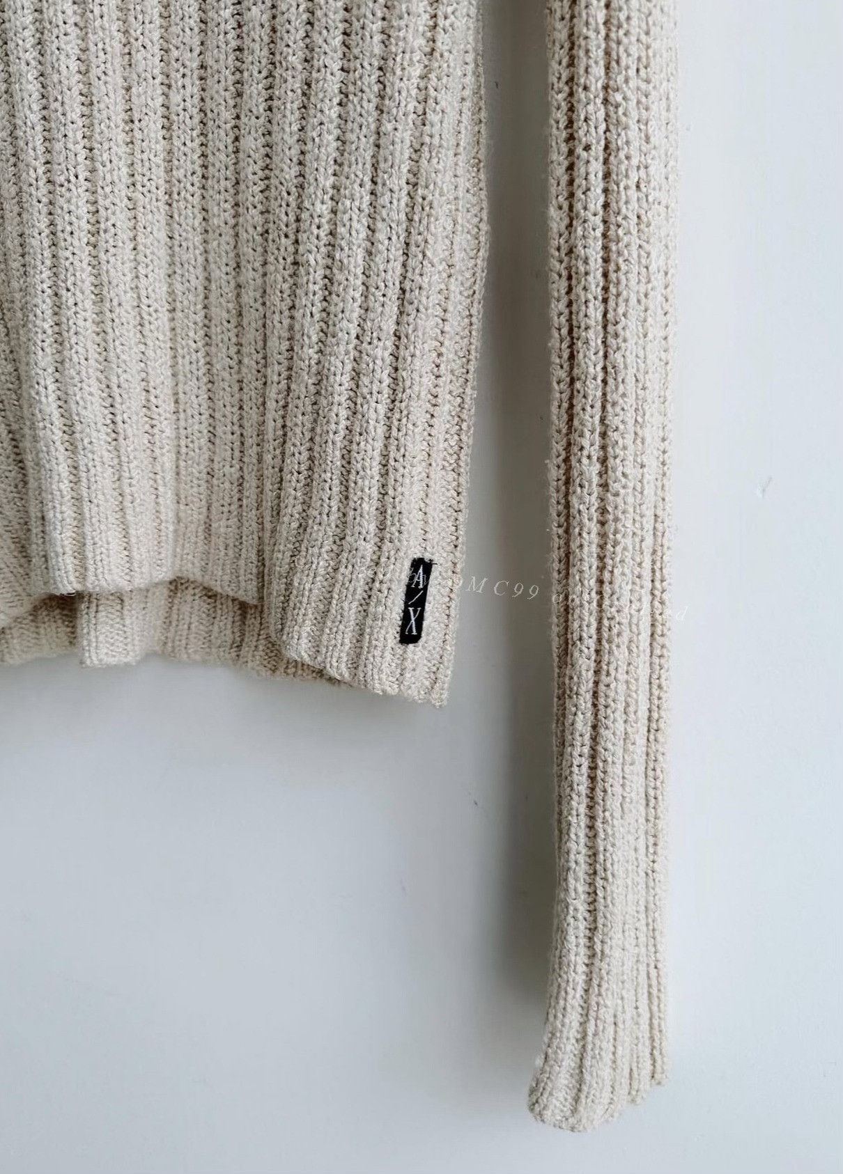 Vintage Vintage A/X Armani Ribbed V-Neck Knit Size M / US 6-8 / IT 42-44 - 2 Thumbnail