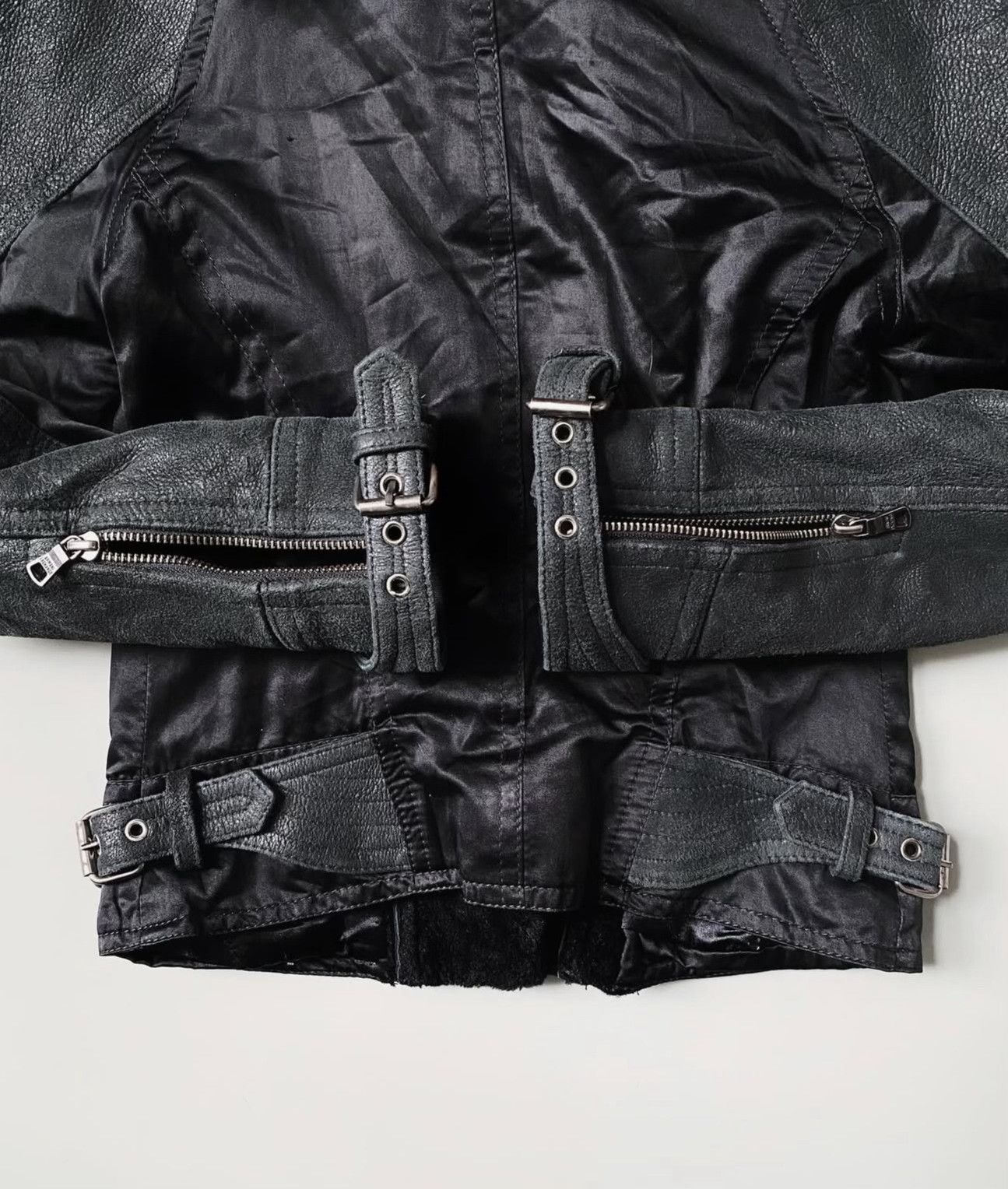 Vintage Vintage Armani Exchange Patchwork Fur Leather Jacket Size M / US 6-8 / IT 42-44 - 7 Thumbnail