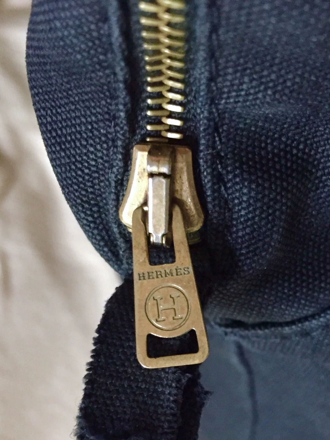 Hermes Hermes Navy Canvas Bag Size ONE SIZE - 3 Thumbnail