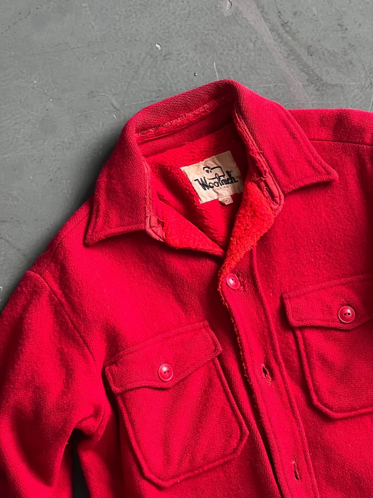 Vintage Vintage Wool Rich Red Cotton Jacket Size M / US 6-8 / IT 42-44 - 2 Thumbnail
