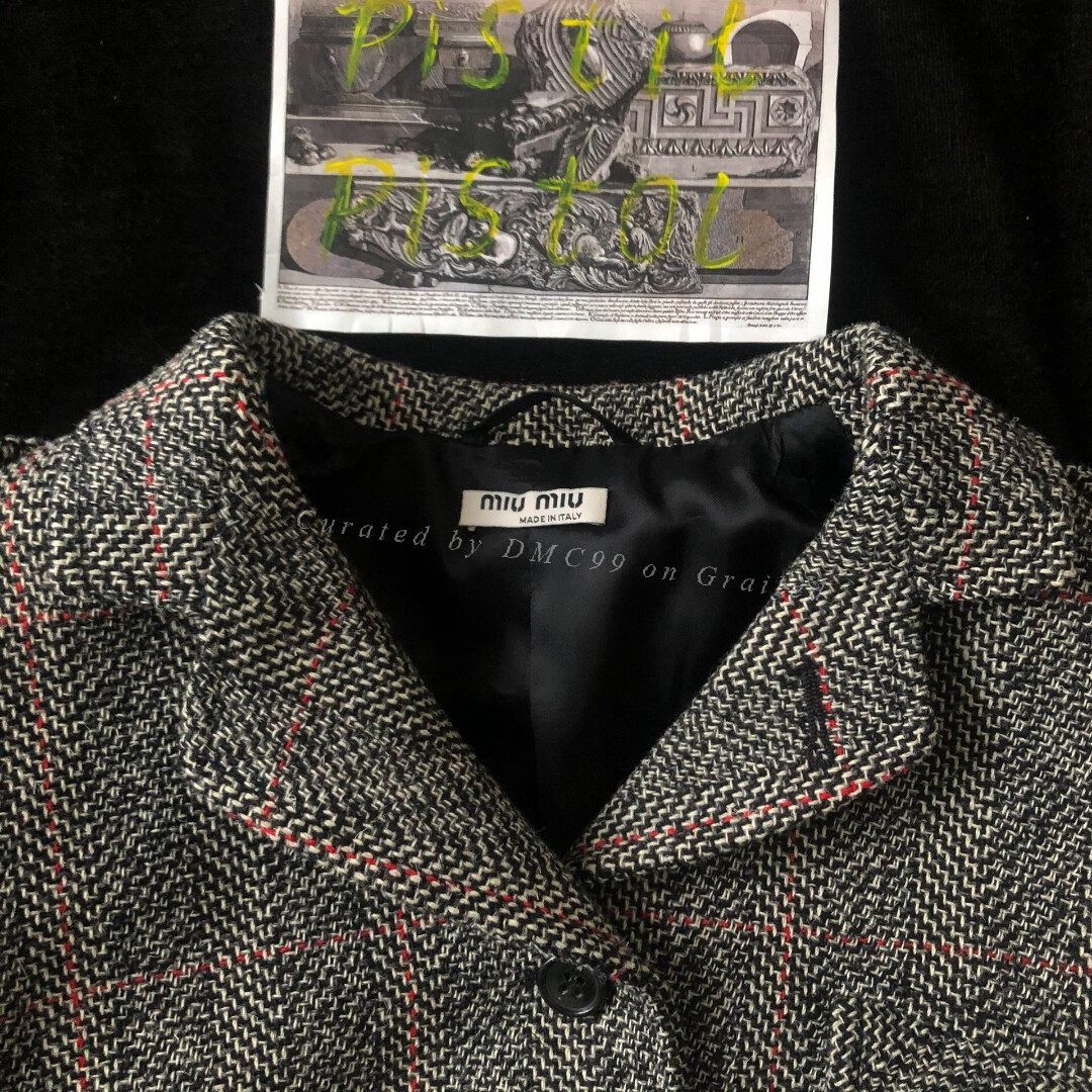 Miu Miu MiuMiu Tweed Plaid Short Blazer Size S / US 4 / IT 40 - 4 Thumbnail