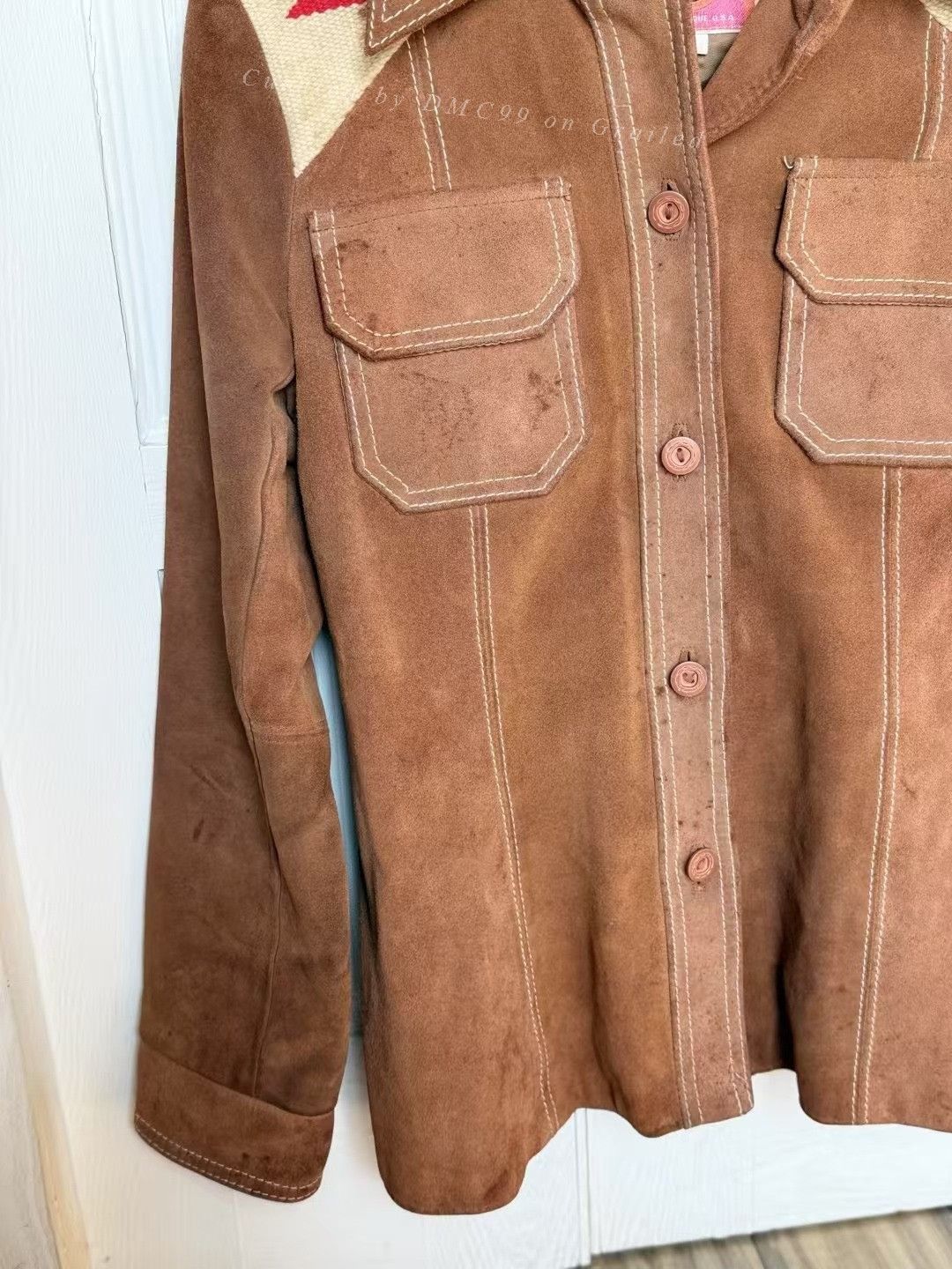 Vintage Vintage 1970s Ms Pioneer Chimayo Suede Jacket Size M / US 6-8 / IT 42-44 - 3 Thumbnail