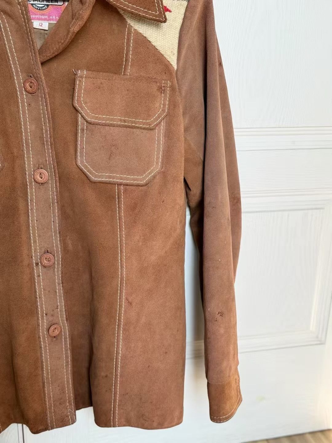 Vintage Vintage 1970s Ms Pioneer Chimayo Suede Jacket Size M / US 6-8 / IT 42-44 - 4 Thumbnail