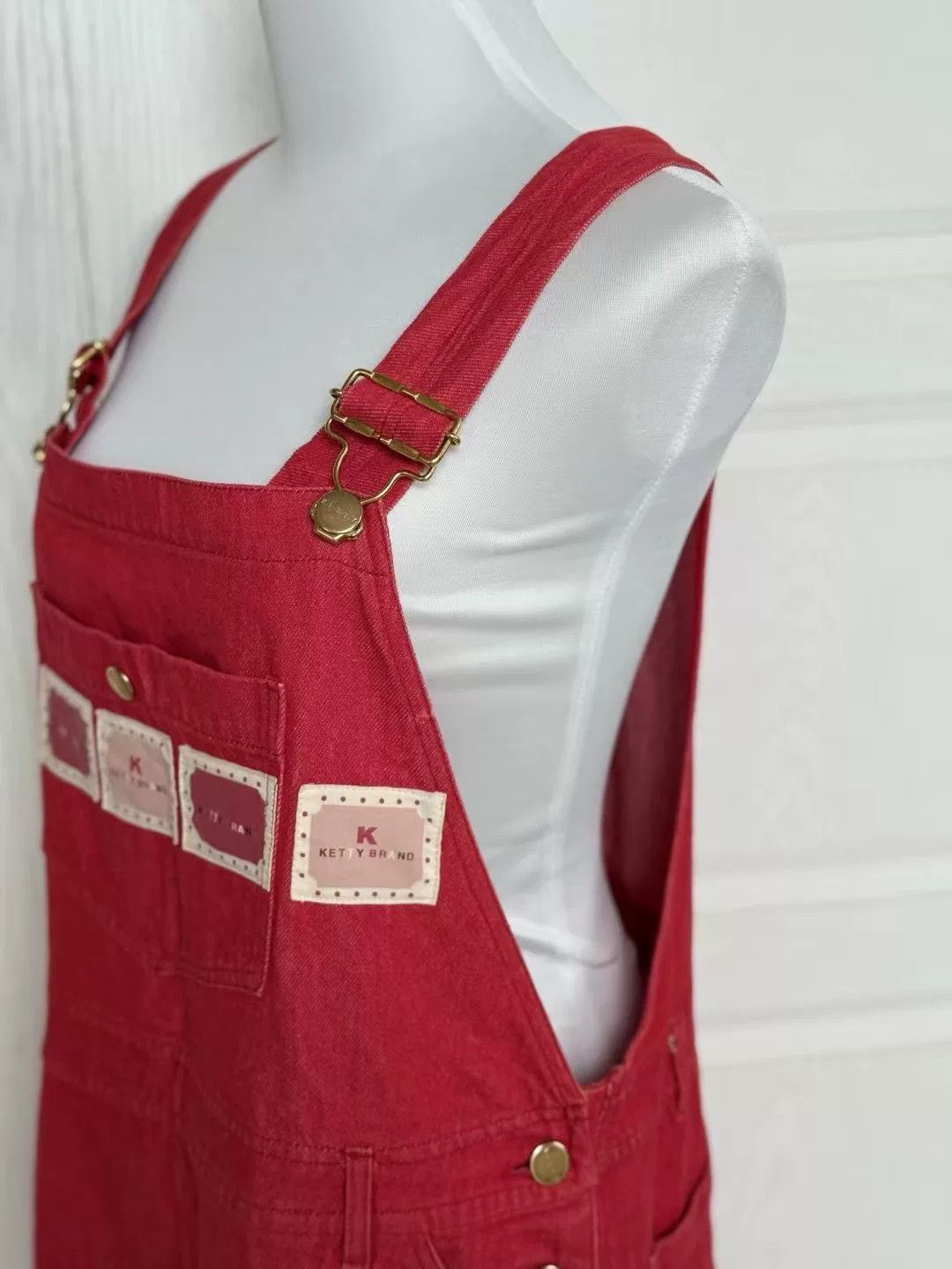 Kelty Ketty Brand Red Pinafore Dress Size M / US 6-8 / IT 42-44 - 4 Thumbnail