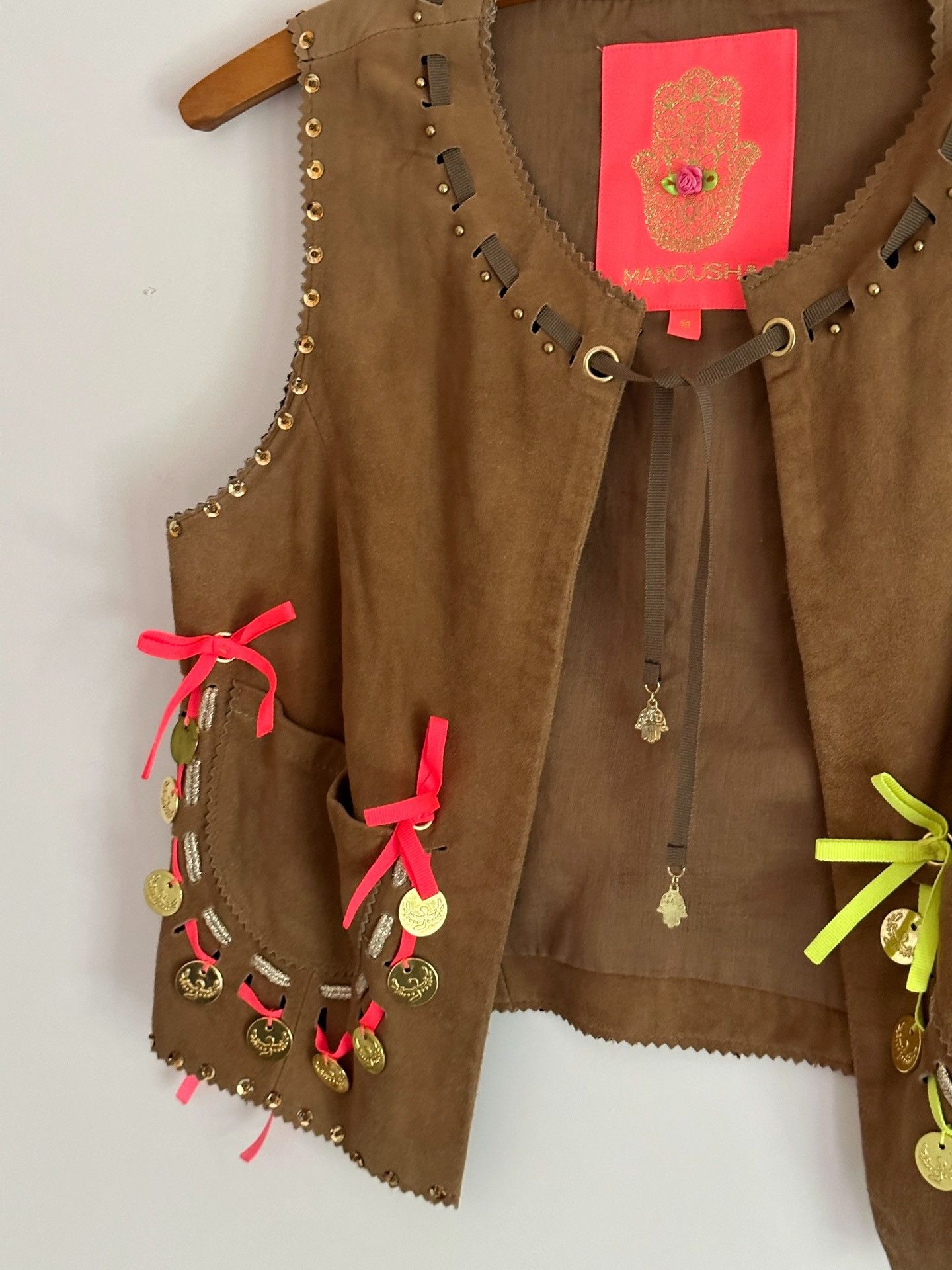 Vintage Manoush Vintage Suede Ethnic Vest Size M / US 6-8 / IT 42-44 - 4 Thumbnail