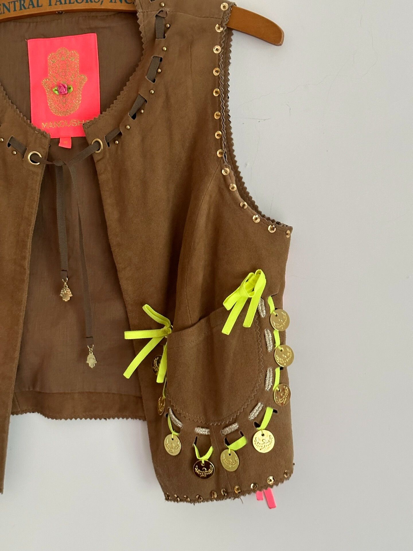 Vintage Manoush Vintage Suede Ethnic Vest Size M / US 6-8 / IT 42-44 - 3 Thumbnail