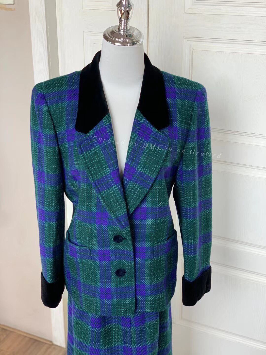 Vintage Leilian Vintage French Wool Suit Size M / US 6-8 / IT 42-44 - 3 Thumbnail