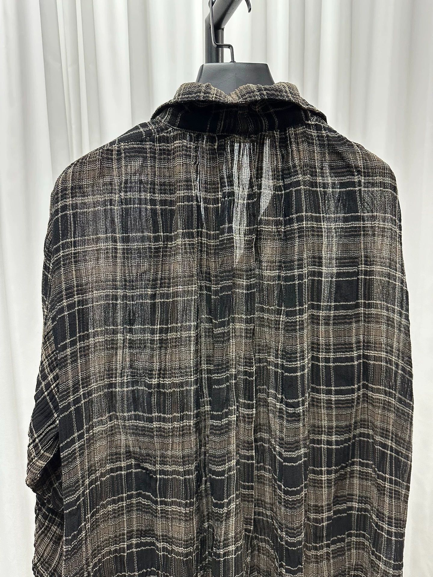 Comme des Garcons Vintage 80s Pleated Oversized Black Shirt Size US L / EU 52-54 / 3 - 6 Thumbnail