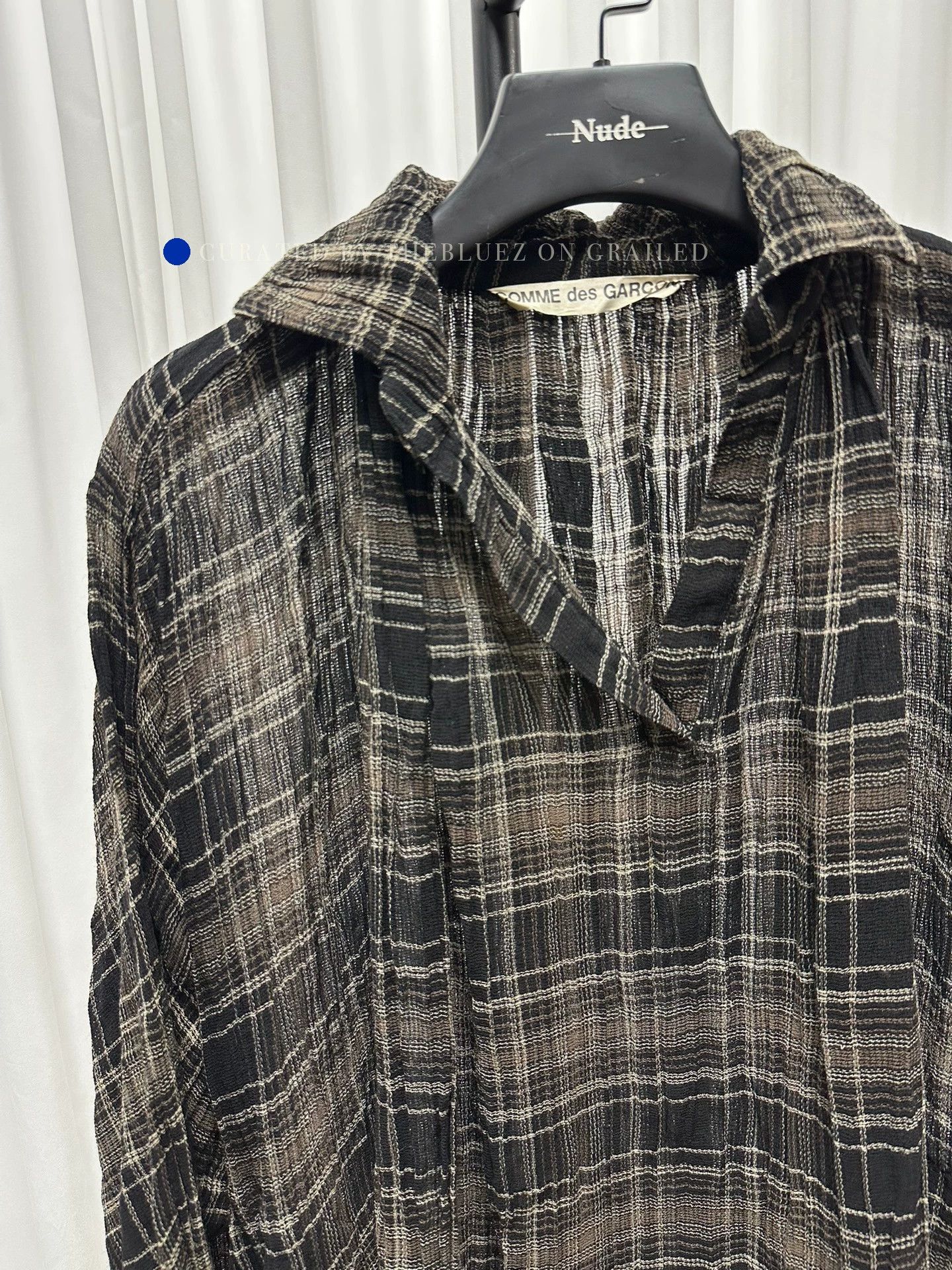 Comme des Garcons Vintage 80s Pleated Oversized Black Shirt Size US L / EU 52-54 / 3 - 2 Thumbnail