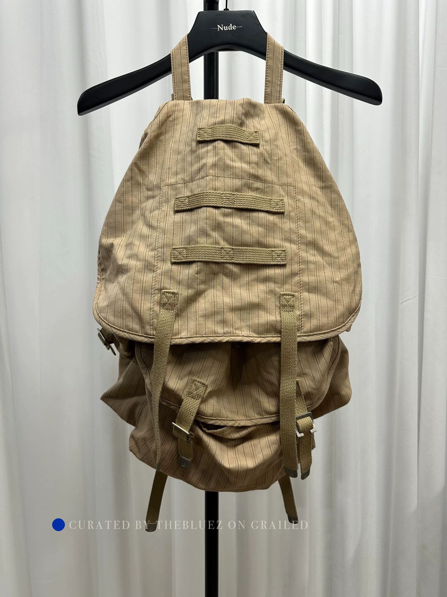 Junya Watanabe Unique Parachute-Style Beige Backpack Size ONE SIZE - 2 Thumbnail