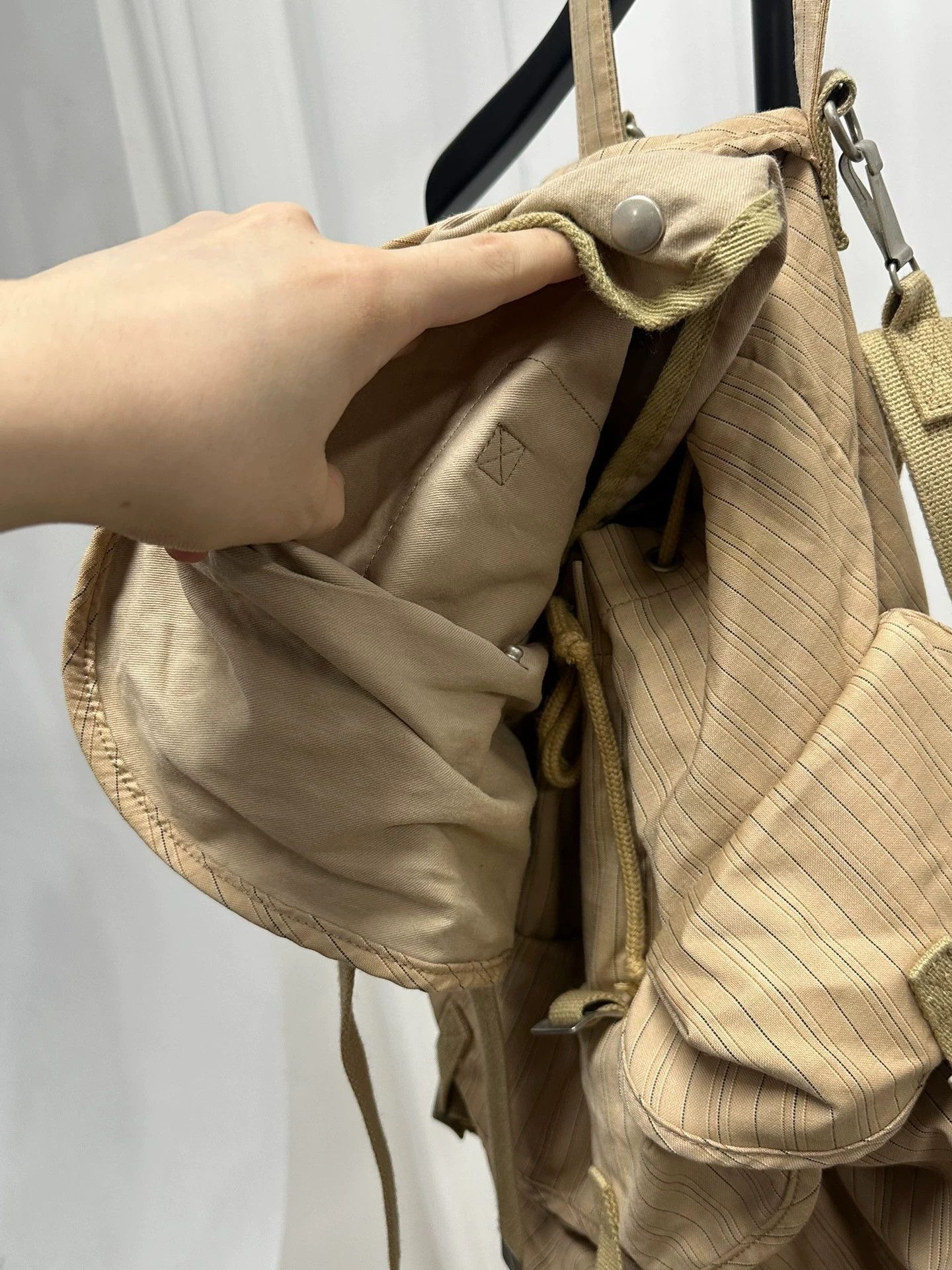 Junya Watanabe Unique Parachute-Style Beige Backpack Size ONE SIZE - 6 Thumbnail