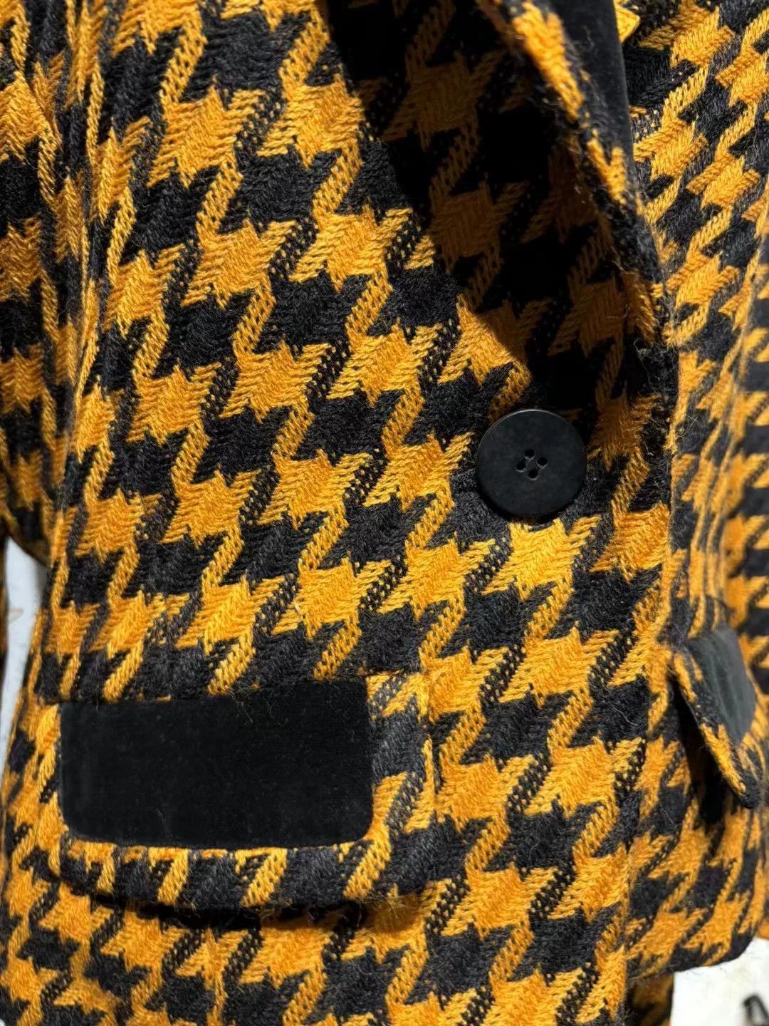 Vintage Takeo Nishida 100% Wool Houndstooth Suit Size S / US 4 / IT 40 - 3 Thumbnail