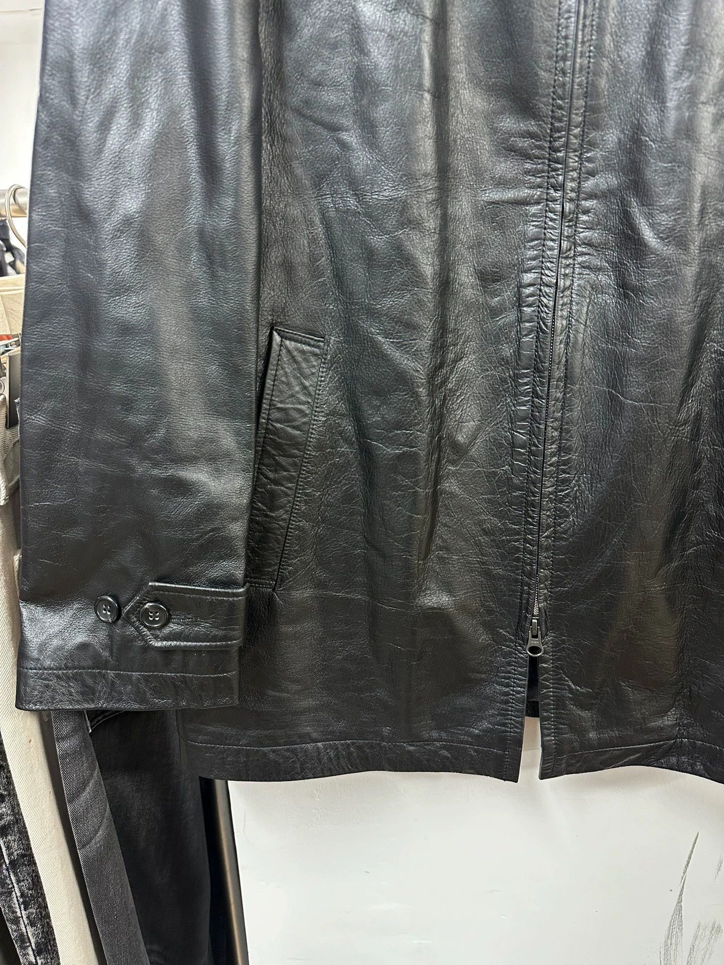 Yohji Yamamoto Black Cowhide Leather Jacket in Size M Size US M / EU 48-50 / 2 - 4 Thumbnail