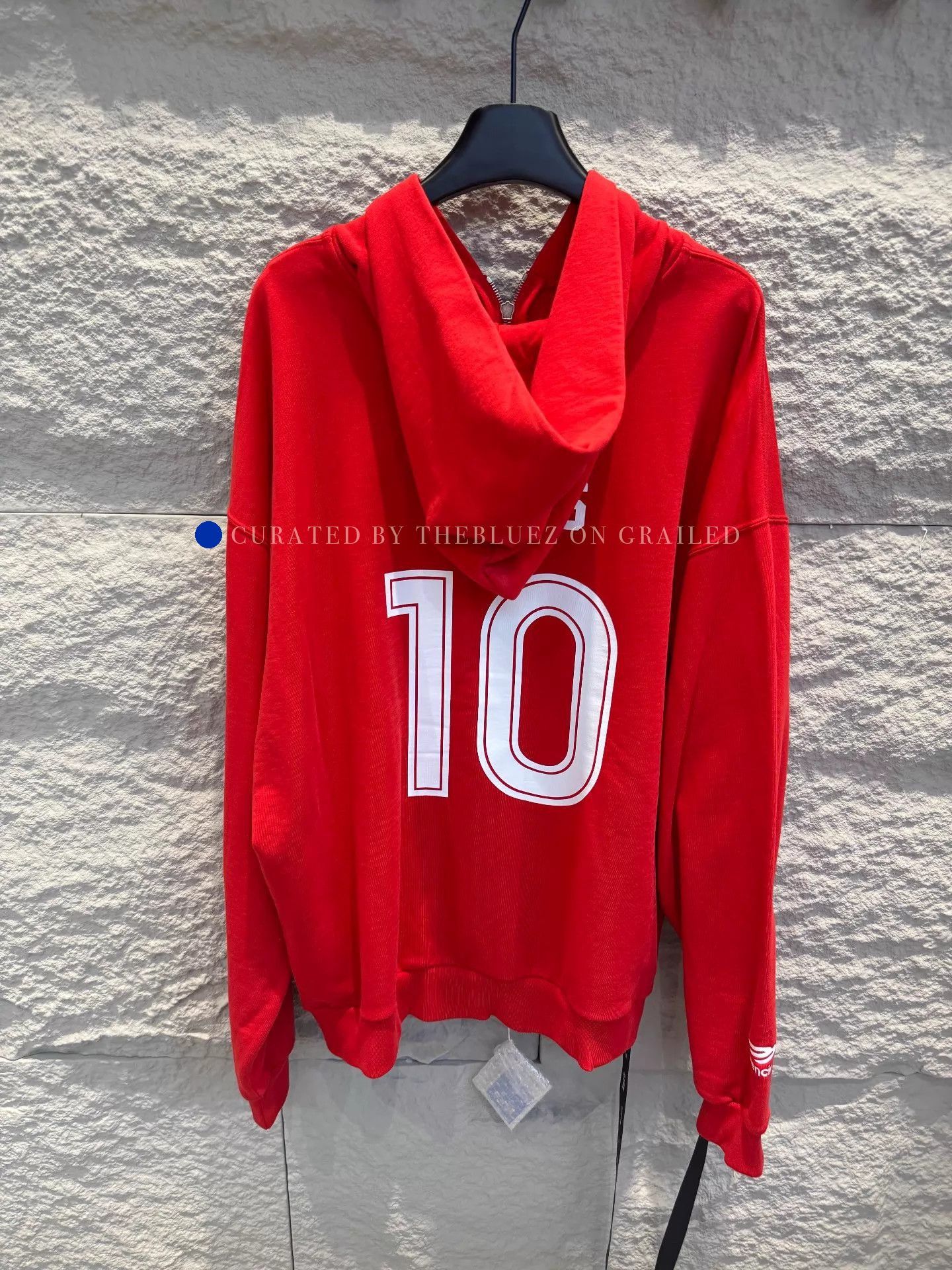 Balenciaga Red Zip Hoodie Inspired by Manchester United Size US M / EU 48-50 / 2 - 3 Thumbnail