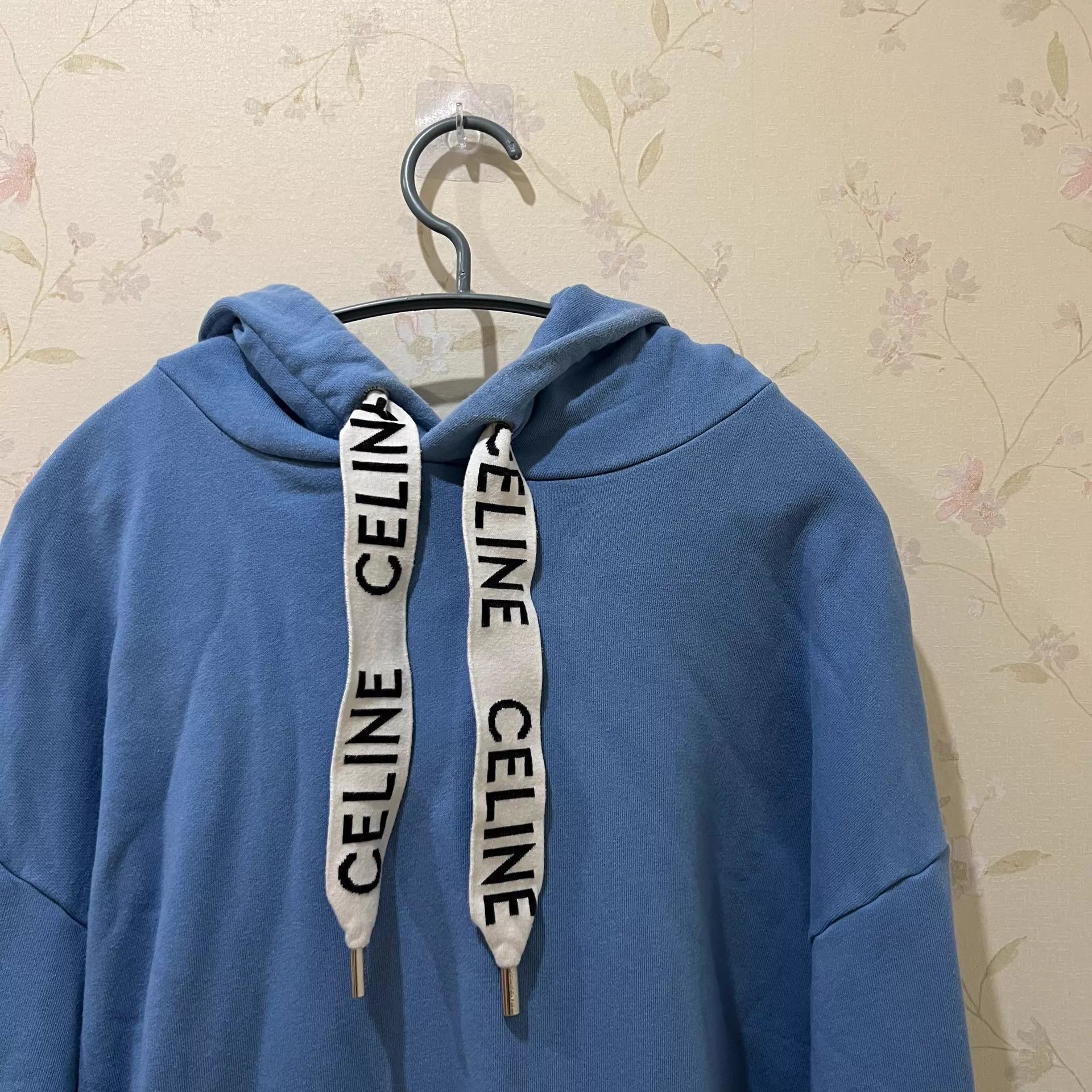 Celine Comfortable Blue Drawstring Hoodie in XL Size US XL / EU 56 / 4 - 2 Thumbnail