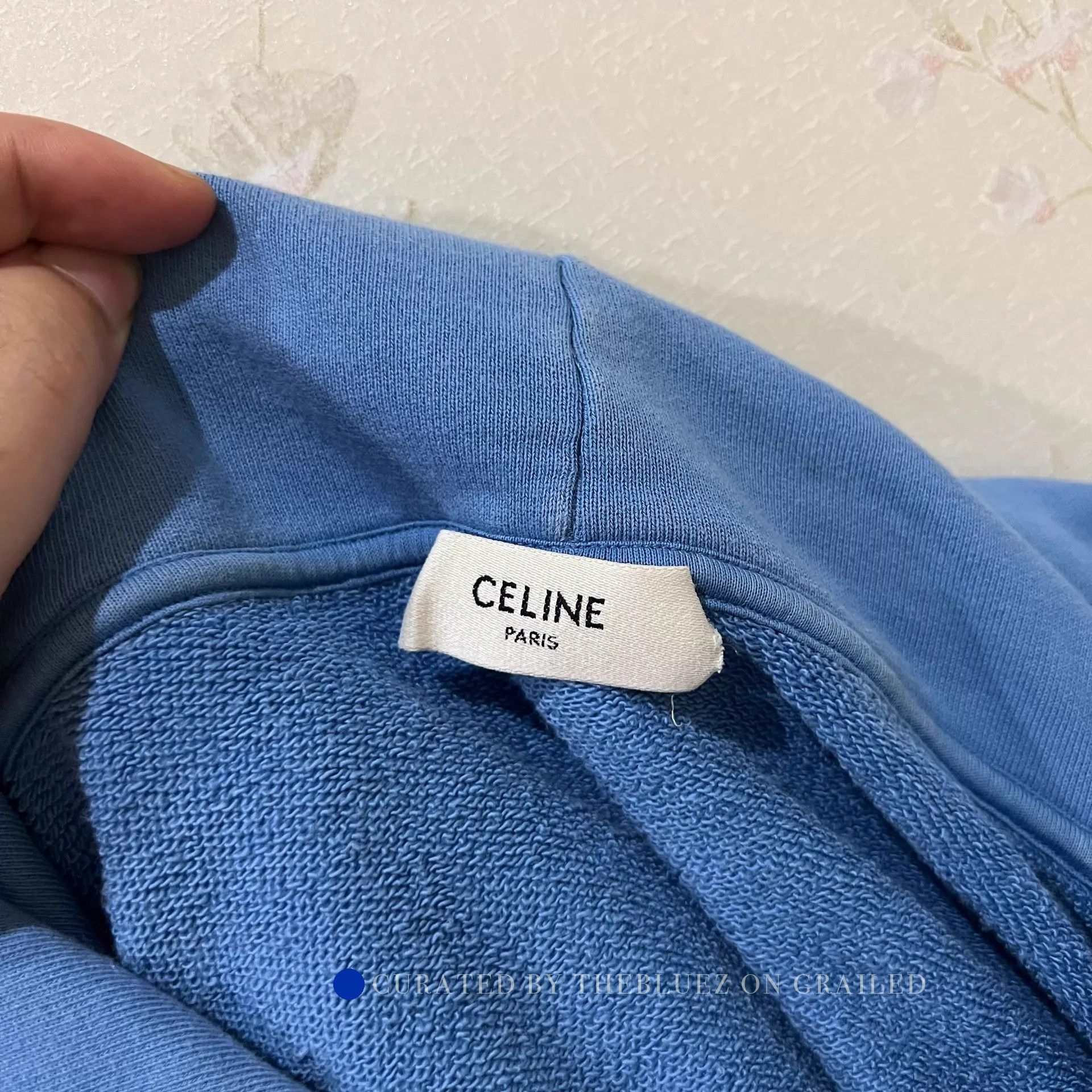 Celine Comfortable Blue Drawstring Hoodie in XL Size US XL / EU 56 / 4 - 4 Thumbnail