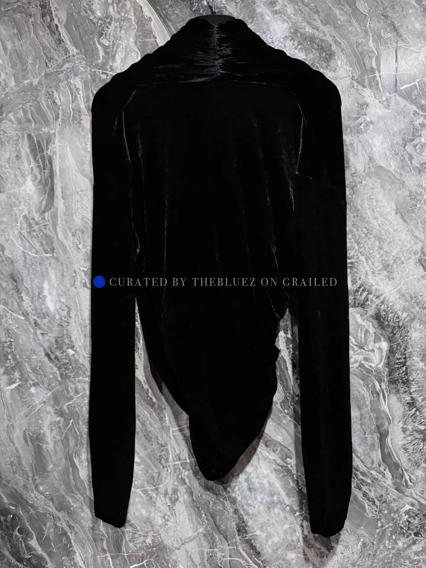 Saint Laurent Paris Black Velvet Flat Knit Wrap Top Size US L / EU 52-54 / 3 - 4 Thumbnail