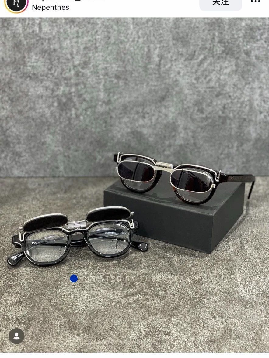 Takahiromiyashita The Soloist. Double-Layer Clip-On Sunglasses Size ONE SIZE - 4 Thumbnail