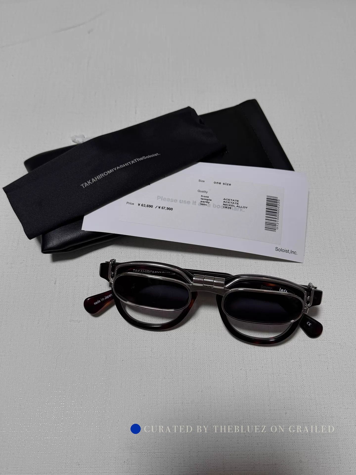Takahiromiyashita The Soloist. Double-Layer Clip-On Sunglasses Size ONE SIZE - 3 Thumbnail