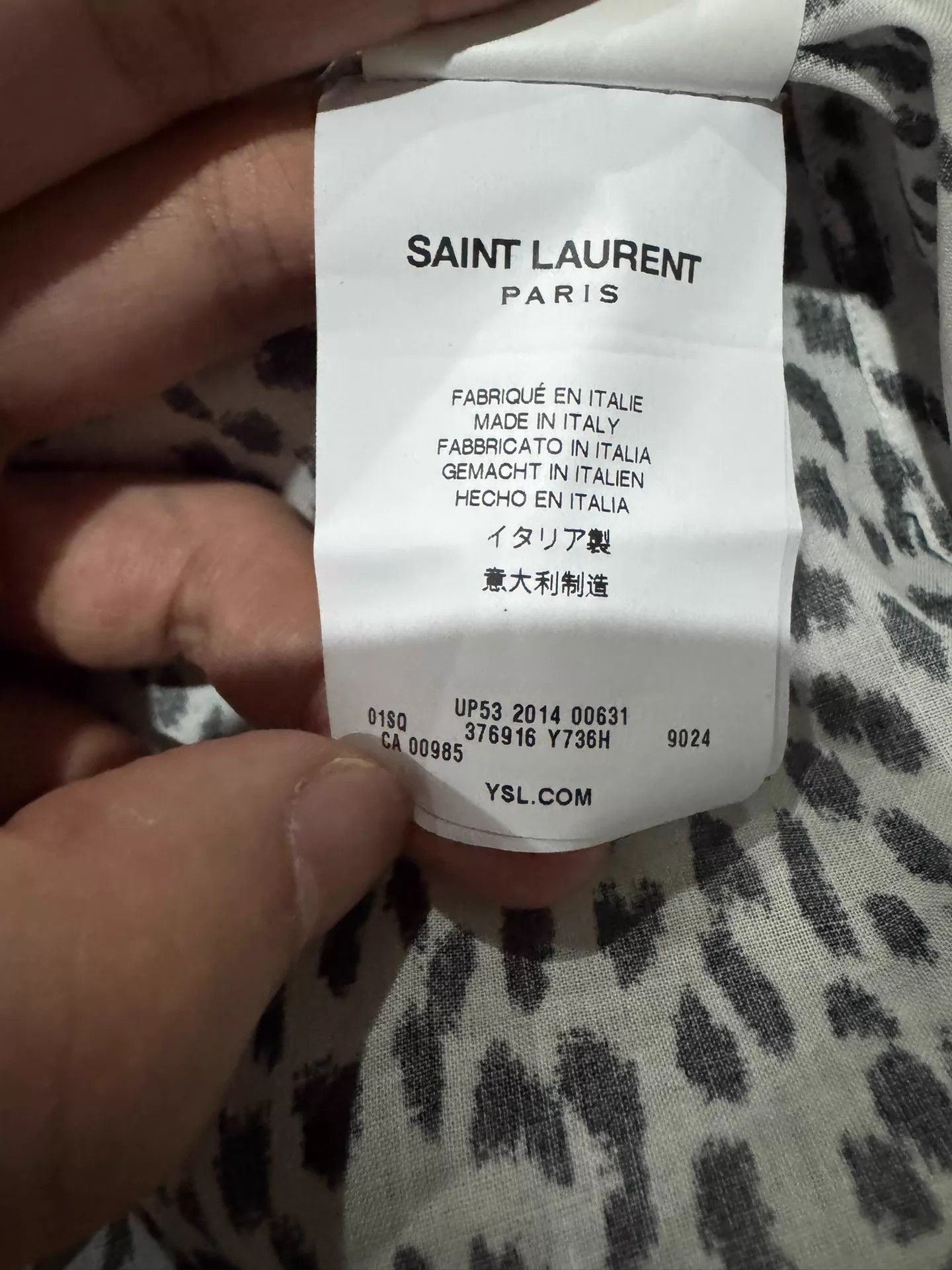 Saint Laurent Paris White Leopard Print Button-Up Shirt Size US XS / EU 42 / 0 - 5 Thumbnail