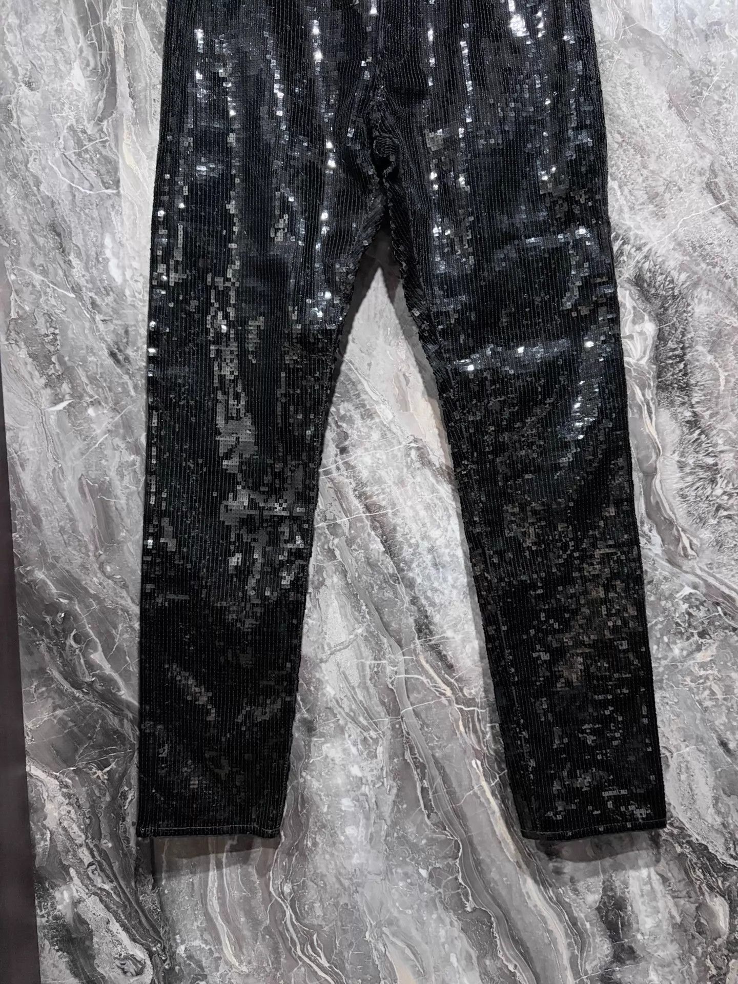 Saint Laurent Paris Black Sequin Jeans in Size 32 Size US 32 / EU 48 - 3 Thumbnail