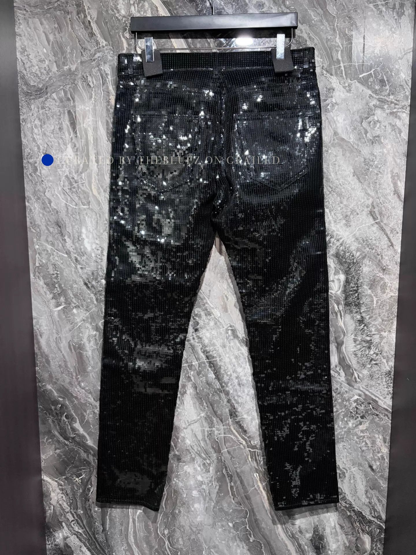 Saint Laurent Paris Black Sequin Jeans in Size 32 Size US 32 / EU 48 - 5 Thumbnail