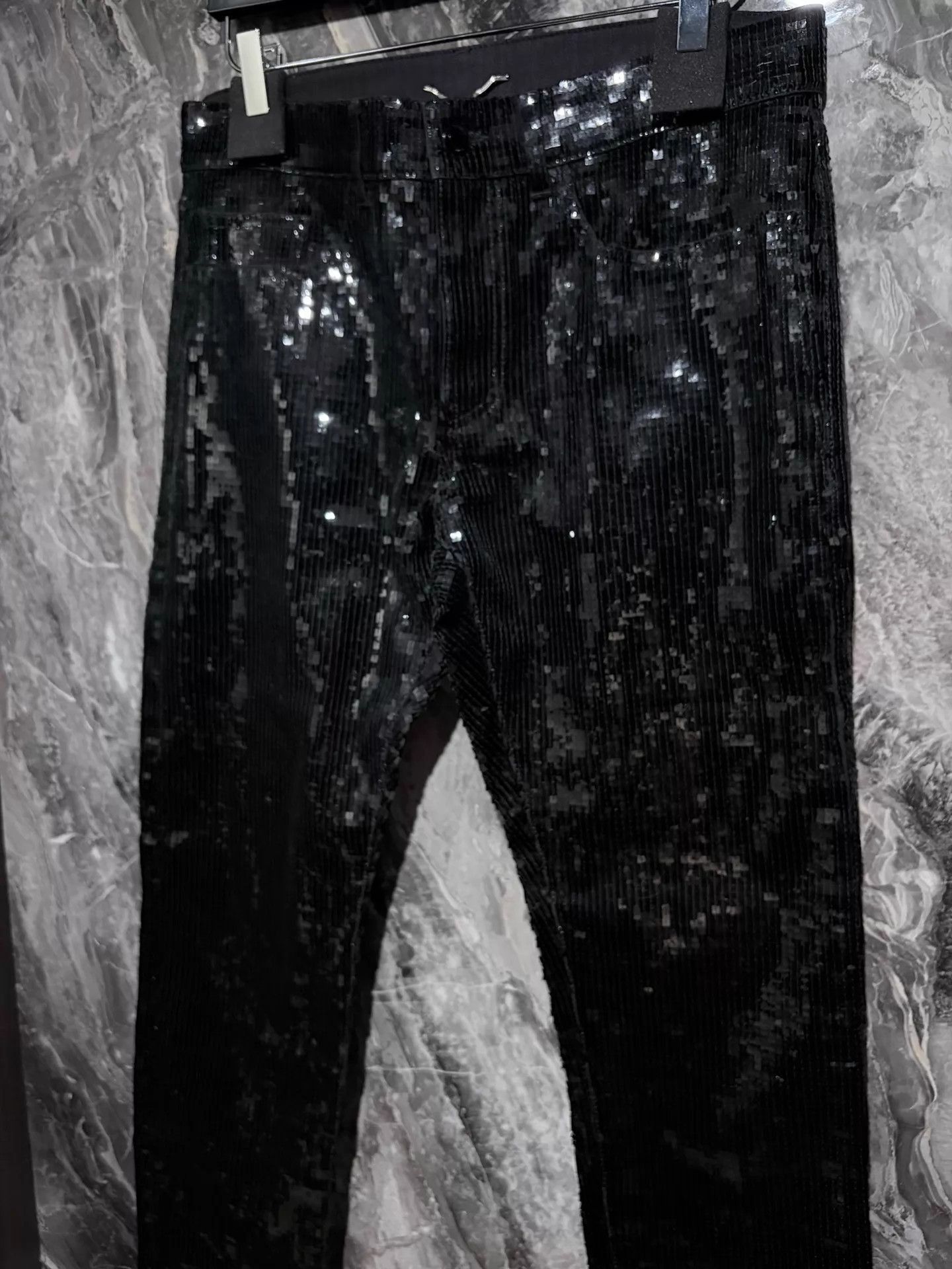 Saint Laurent Paris Black Sequin Jeans in Size 32 Size US 32 / EU 48 - 4 Thumbnail