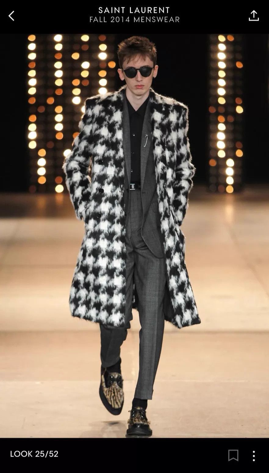 Saint Laurent Paris Houndstooth Overcoat in Multi Colorway Size US L / EU 52-54 / 3 - 7 Thumbnail