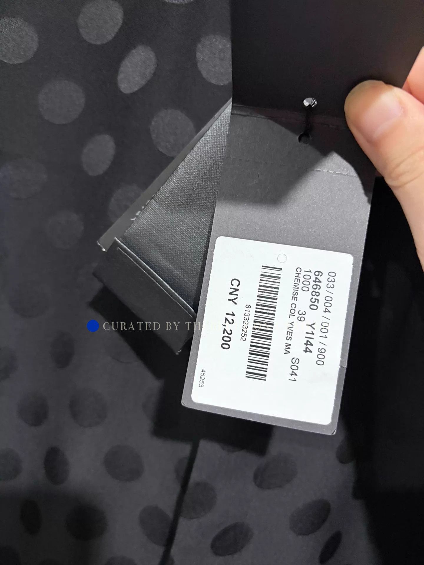 Saint Laurent Paris Black Silk Shirt with Subtle Dot Pattern Size US M / EU 48-50 / 2 - 5 Thumbnail