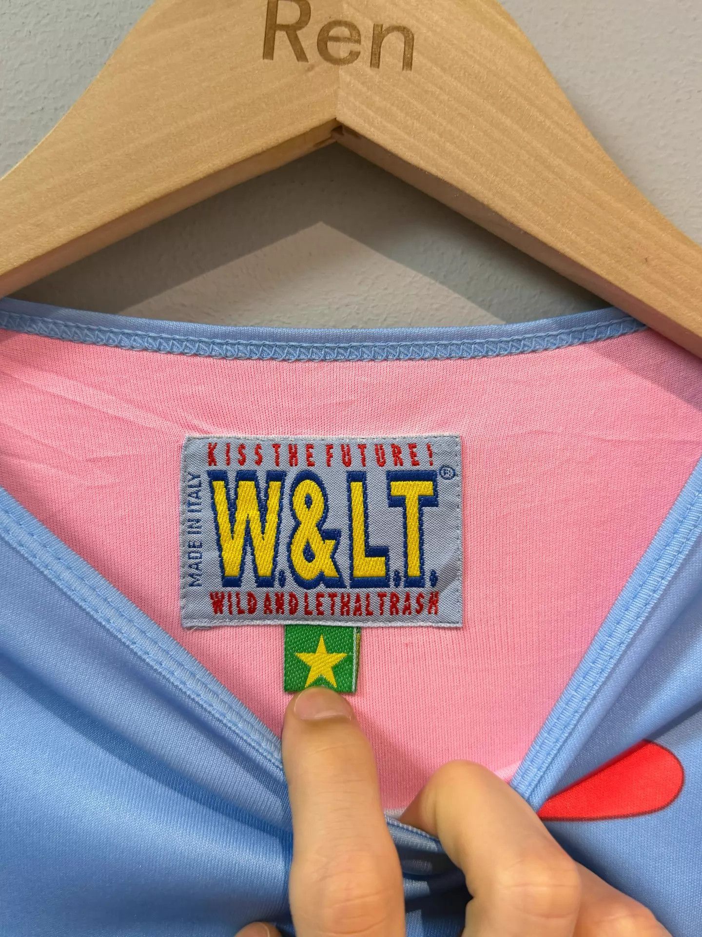 Walter Van Beirendonck Vintage Satin Long Sleeve T-Shirt in Blue Size US M / EU 48-50 / 2 - 4 Thumbnail