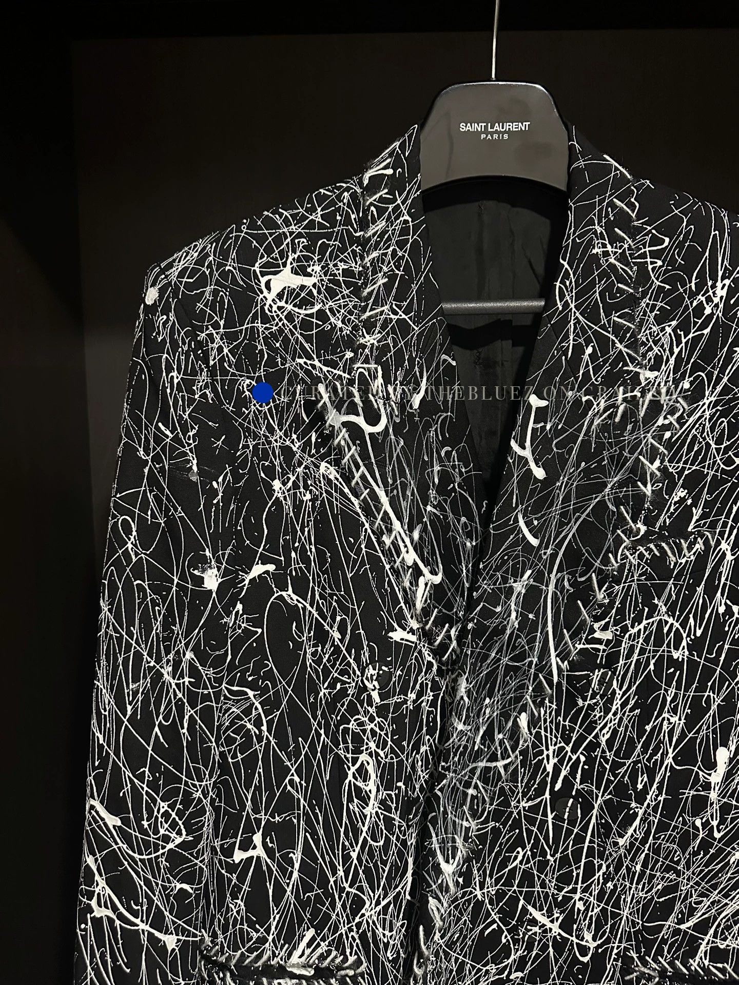 Yves Saint Laurent Vintage Hand-Painted Black Blazer Size US M / EU 48-50 / 2 - 3 Thumbnail