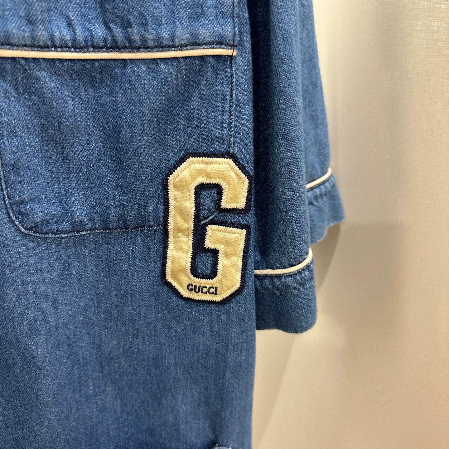 Gucci Denim SS Shirt with Logo Embroidery Size US M / EU 48-50 / 2 - 6 Thumbnail