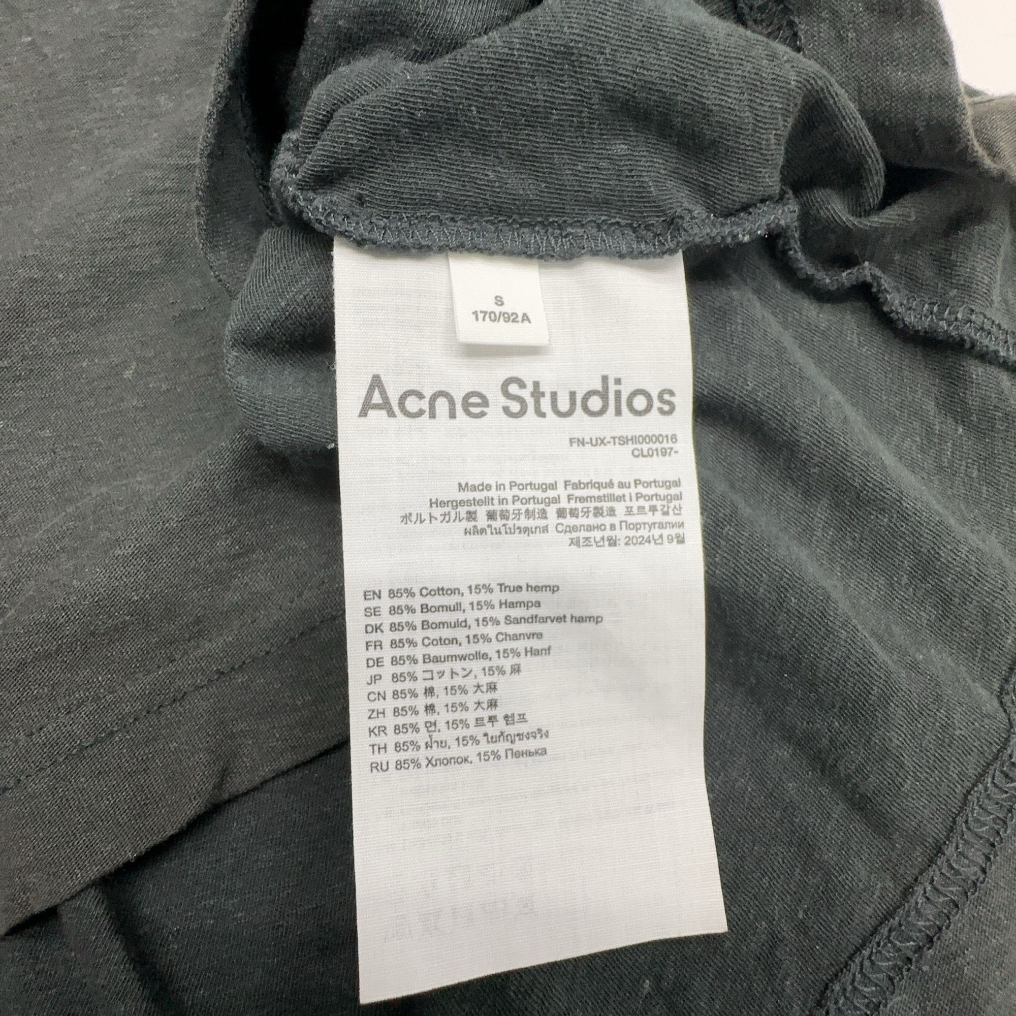Acne Studios Vintage-Inspired Black Long Sleeve Tee in Size S Size US S / EU 44-46 / 1 - 3 Thumbnail